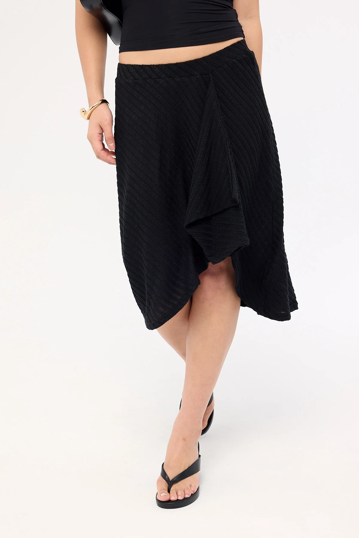 Motel Esmeray Skirt Sheer DGL Knit Black - Image 2