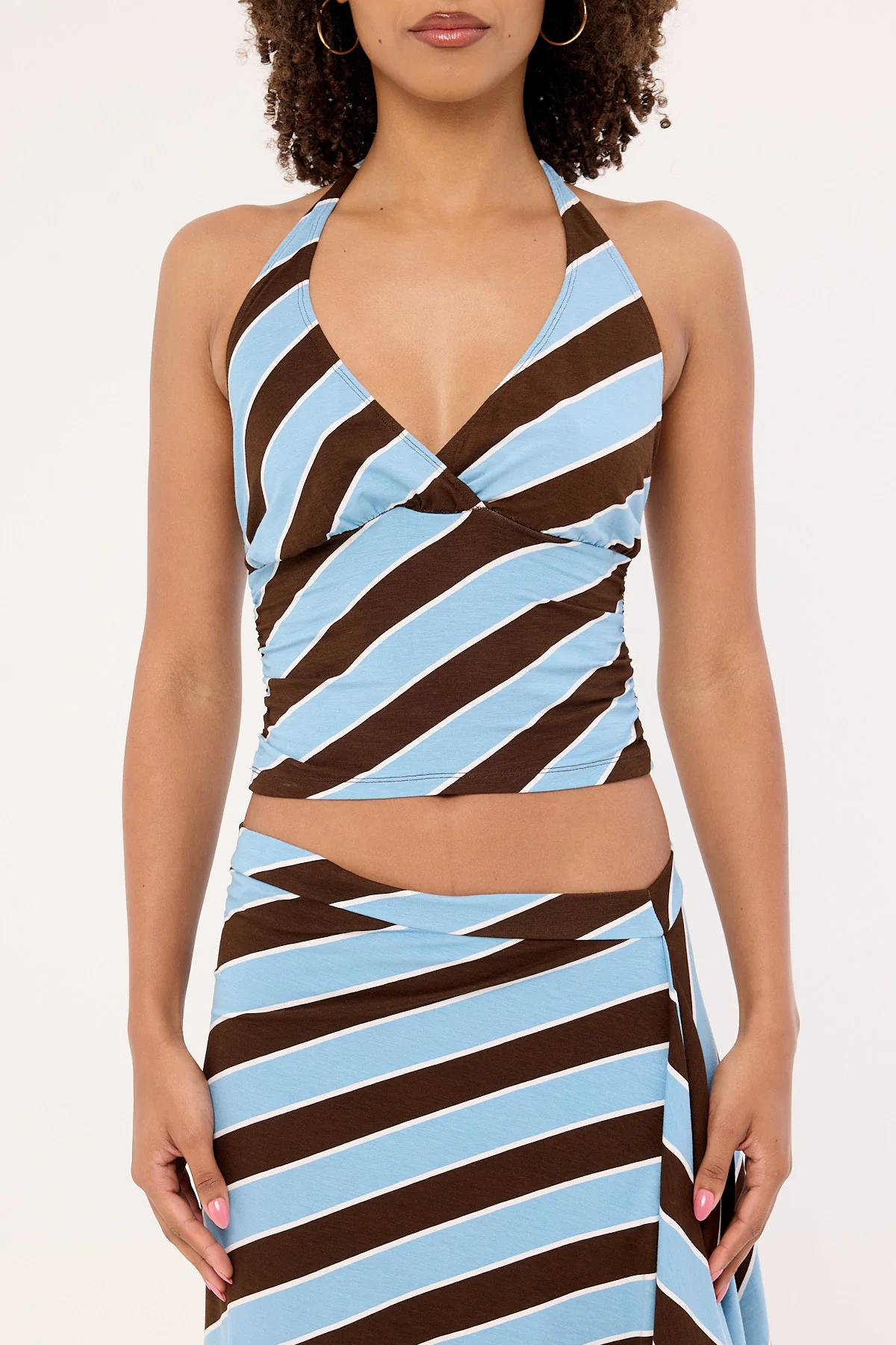 Motel Haya Top Retro Stripe Blue - Image 8
