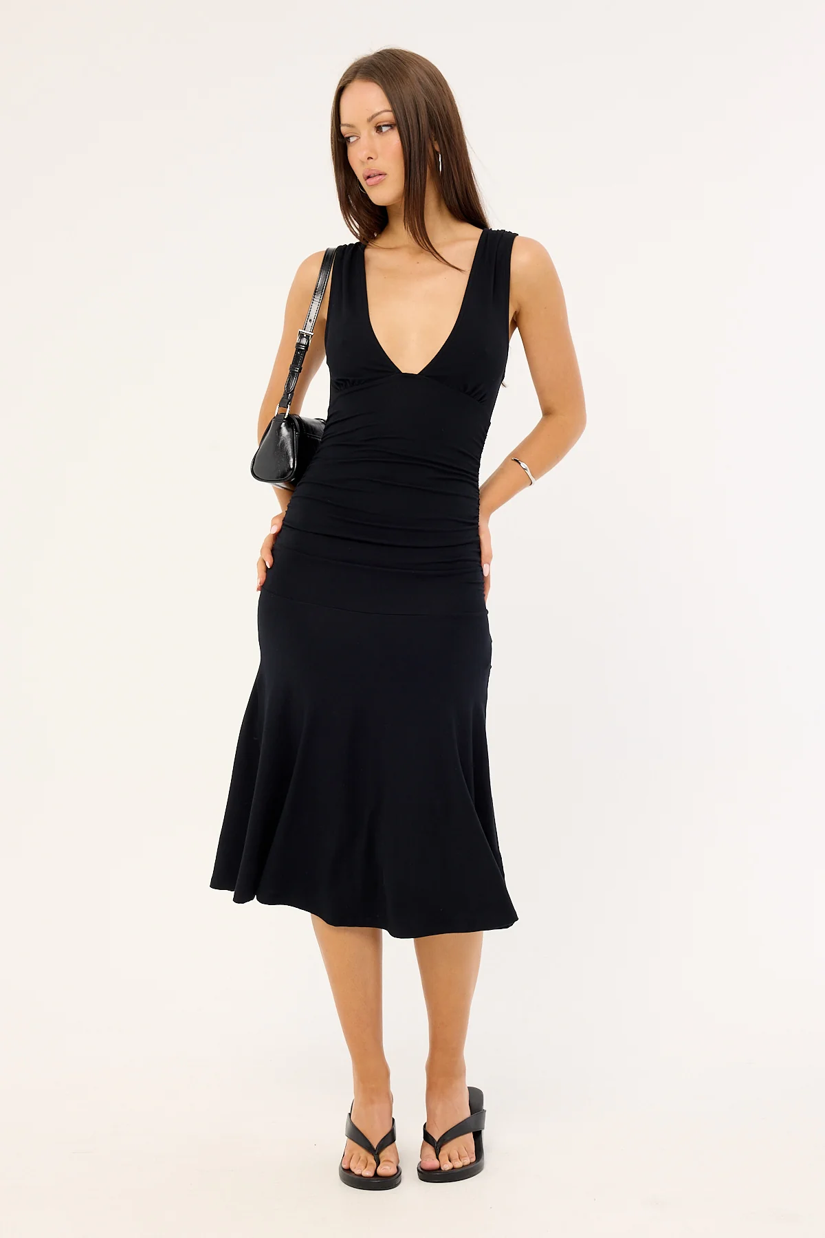Motel Laluma Midi Dress Black - Image 3