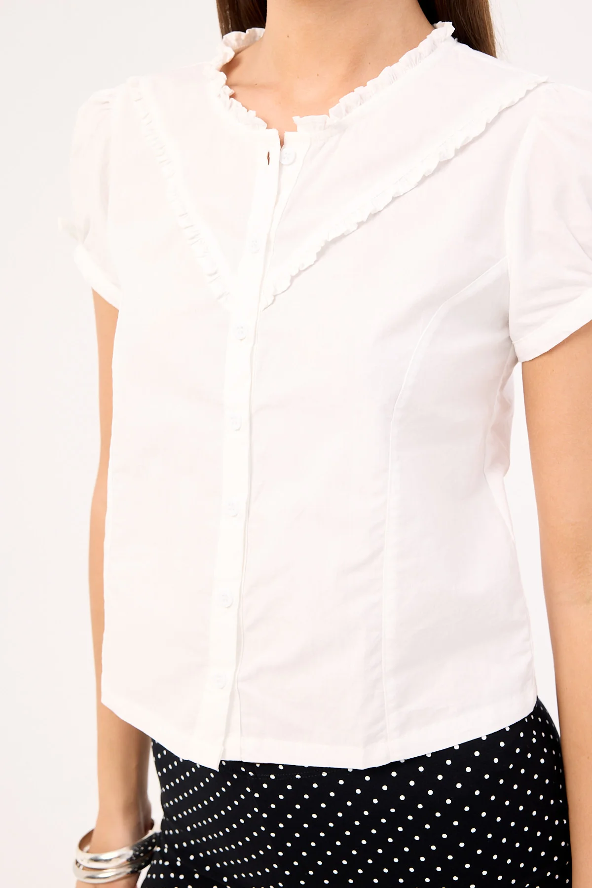 Motel Legra Shirt Poplin White - Image 5