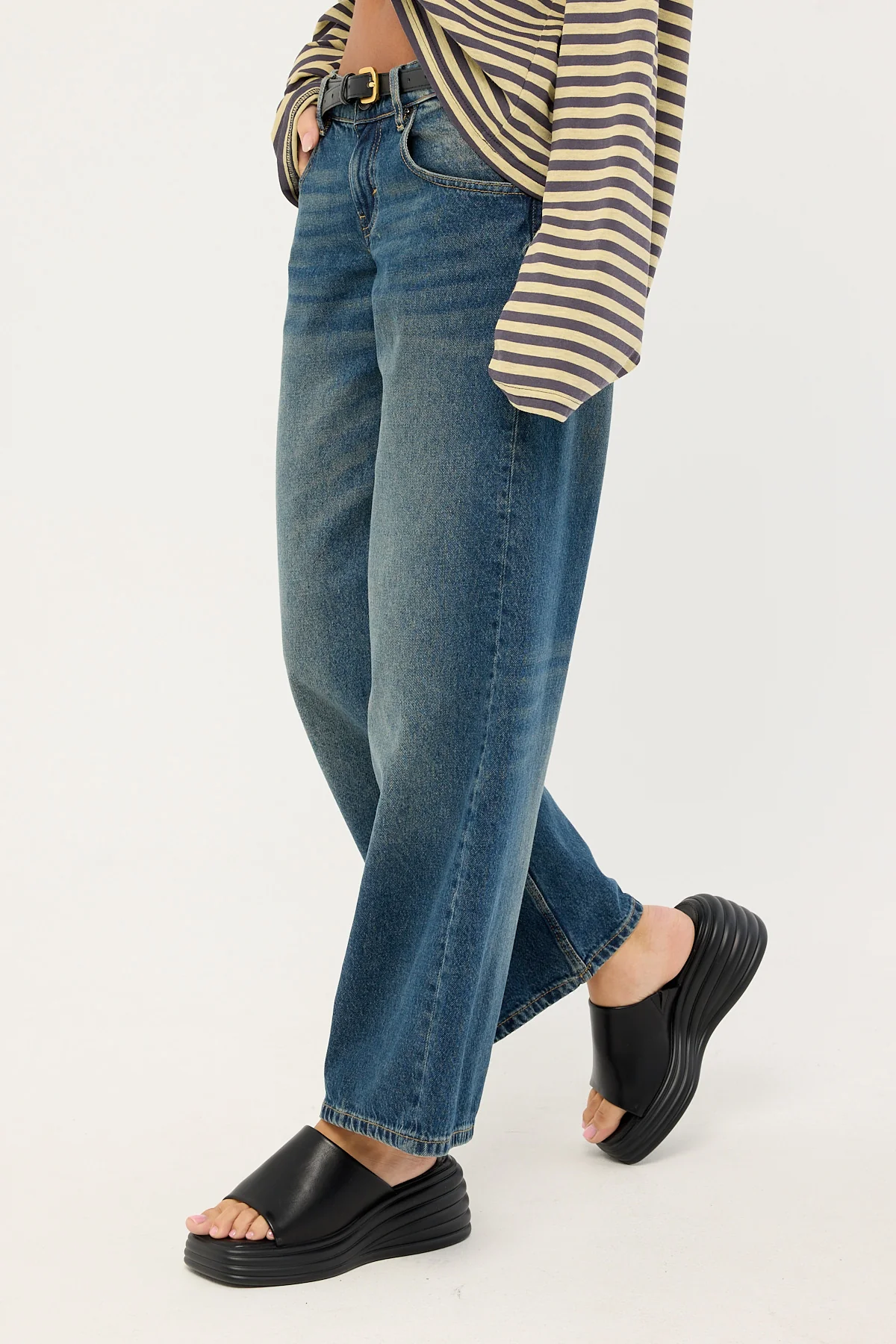 Motel Low Rise Parallel Jean Steel Blue - Image 3