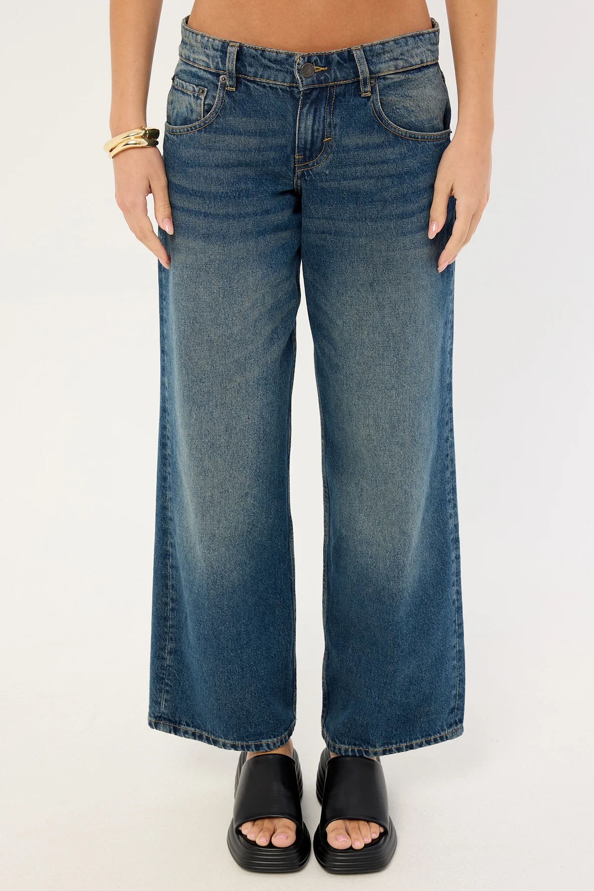 Motel Low Rise Parallel Jean Steel Blue - Image 6