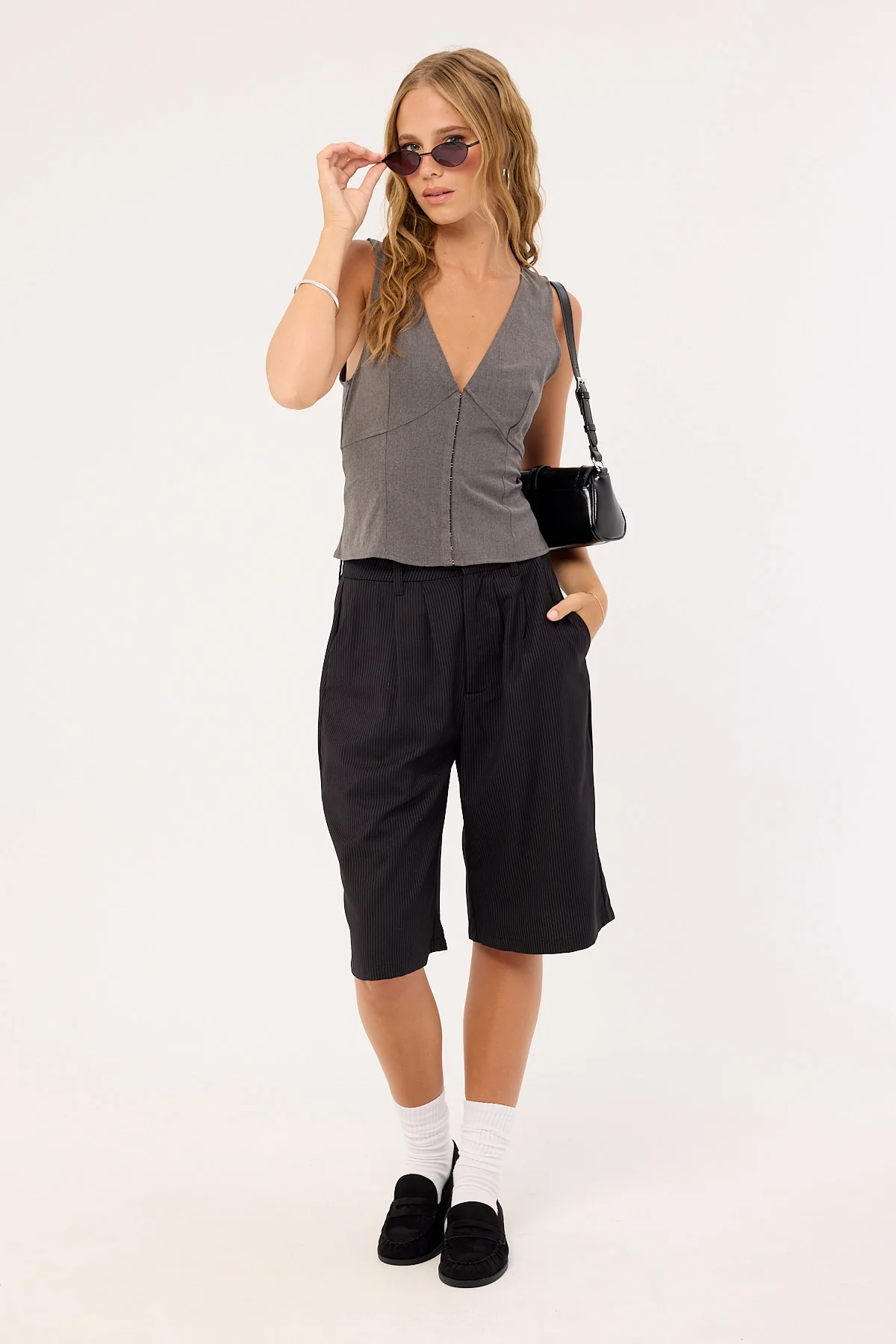 Motel Salpa Top Tailoring Charcoal - Image 2