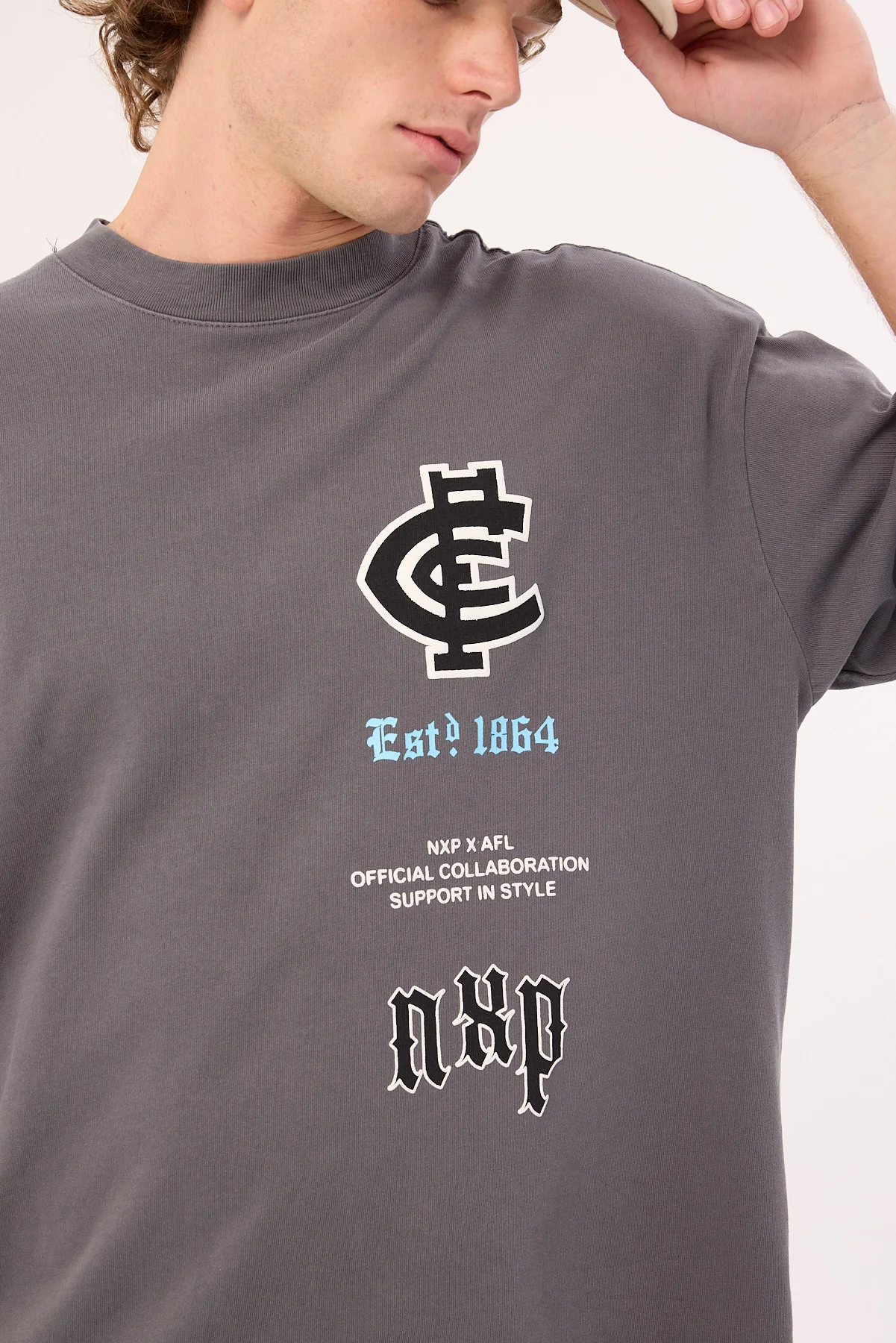 Nena & Pasadena Carlton Stack Tee Pigment Charcoal - Image 3