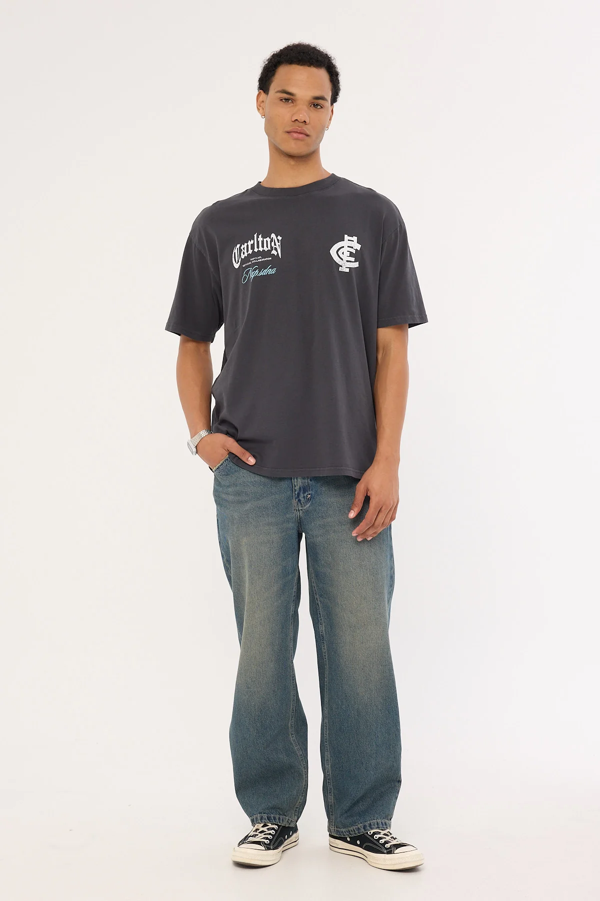 Nena & Pasadena Carlton Vintage Goth Tee Pigment Asphalt - Image 2