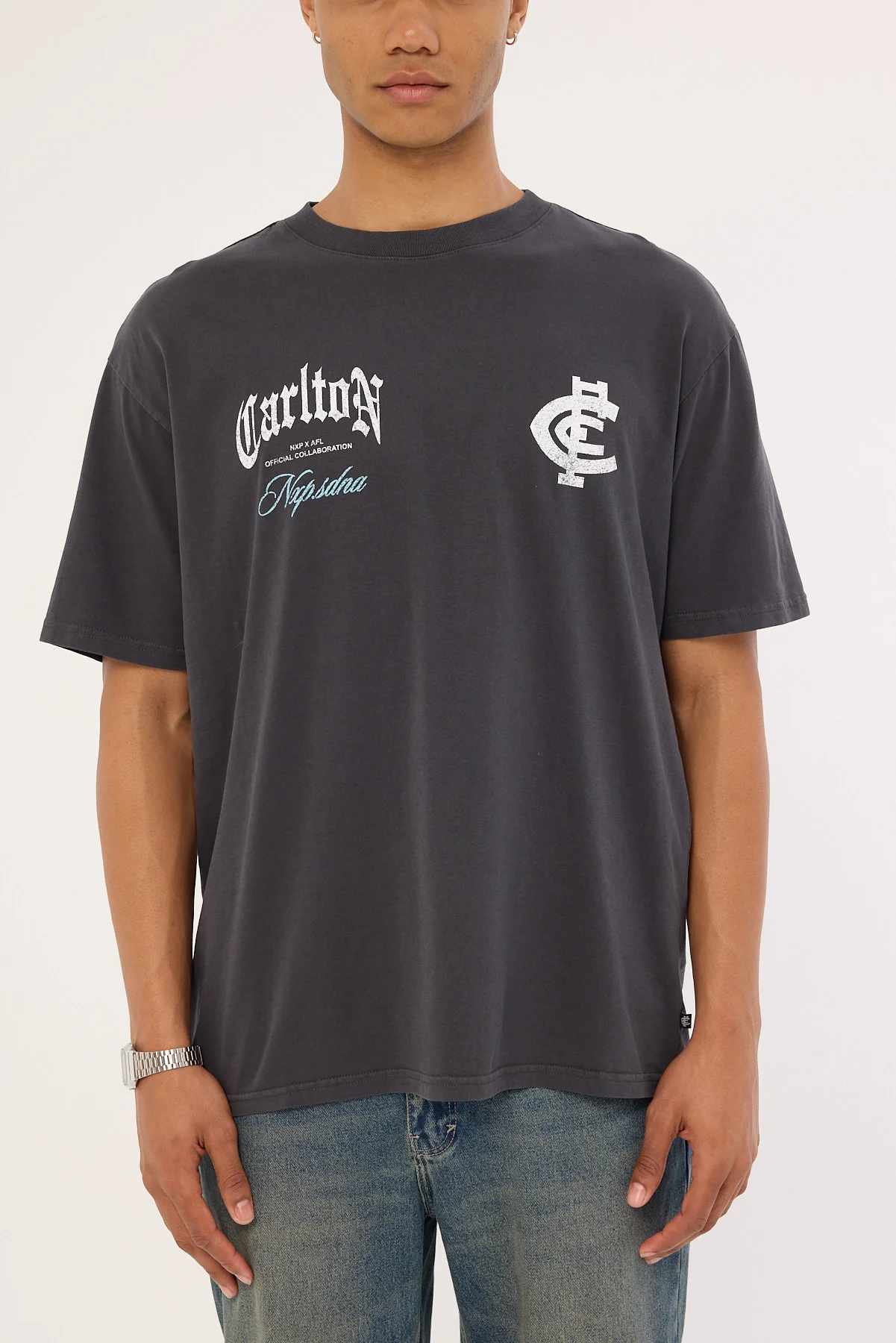 Nena & Pasadena Carlton Vintage Goth Tee Pigment Asphalt - Image 5