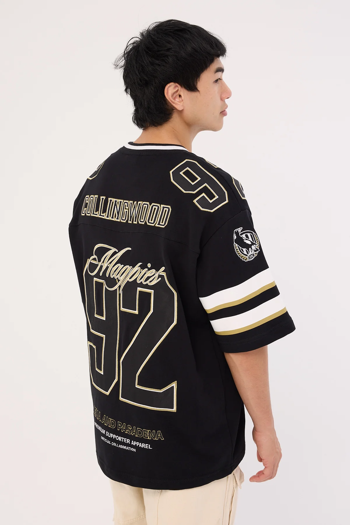 Nena & Pasadena Collingwood League Loopback Tee Jet Black - Image 7