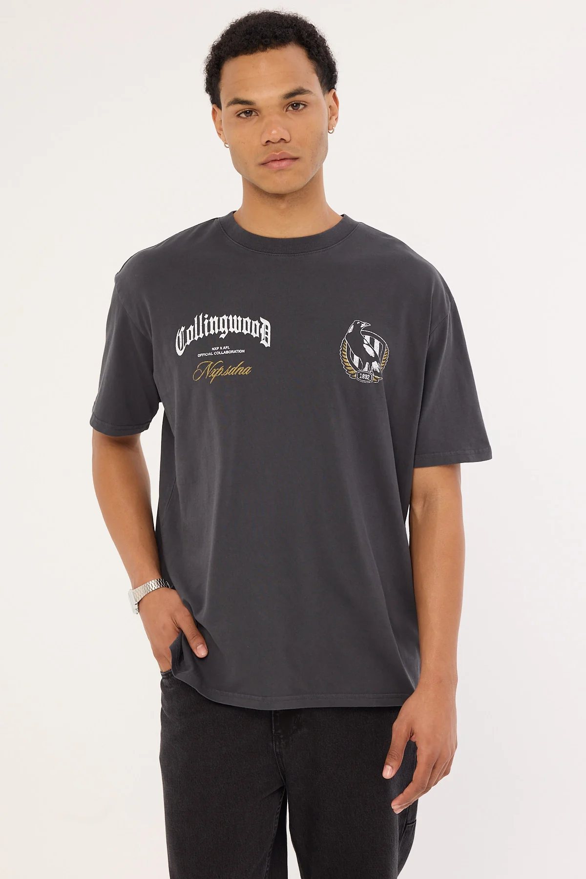 Nena & Pasadena Collingwood Vintage Goth Tee Pigment Asphalt