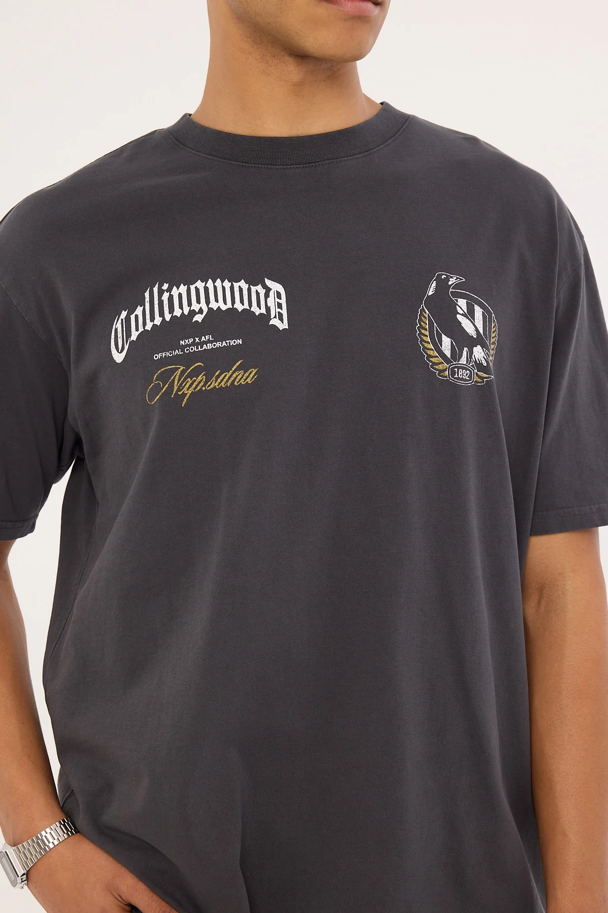 Nena & Pasadena Collingwood Vintage Goth Tee Pigment Asphalt - Image 4