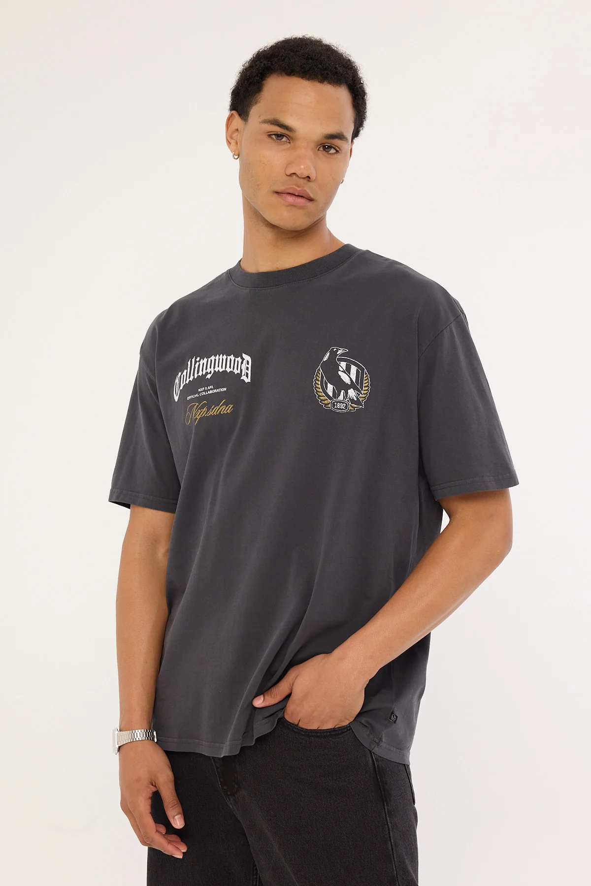 Nena & Pasadena Collingwood Vintage Goth Tee Pigment Asphalt - Image 5