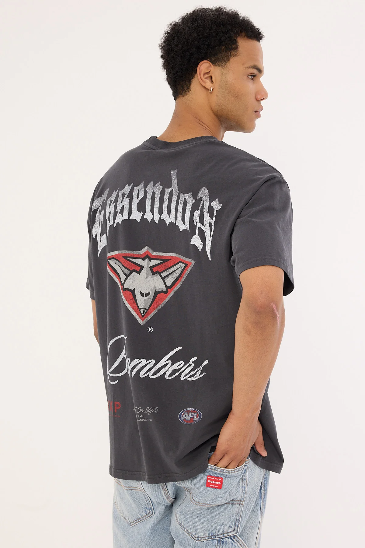 Nena & Pasadena Essendon Vintage Goth Tee Pigment Asphalt
