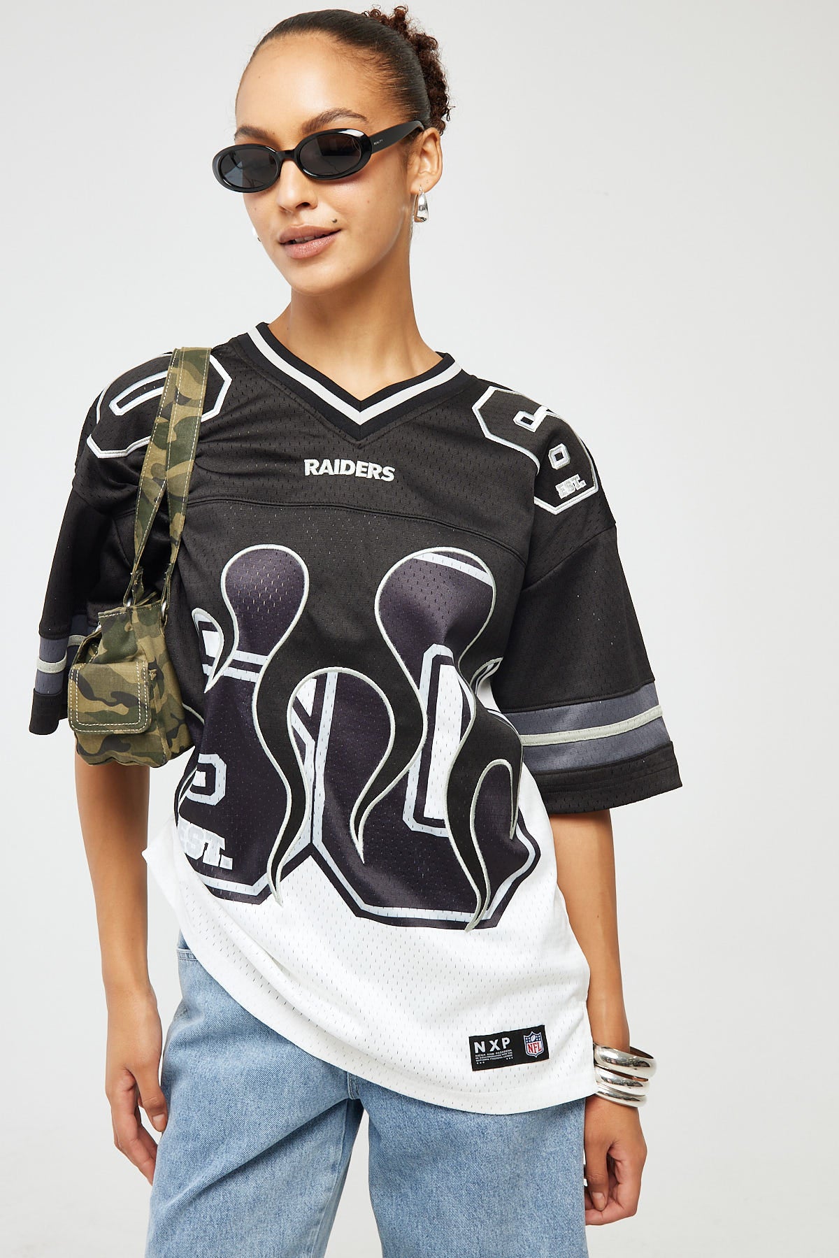 Nena & Pasadena LV-Raiders Flame Jersey Black/White - Image 5