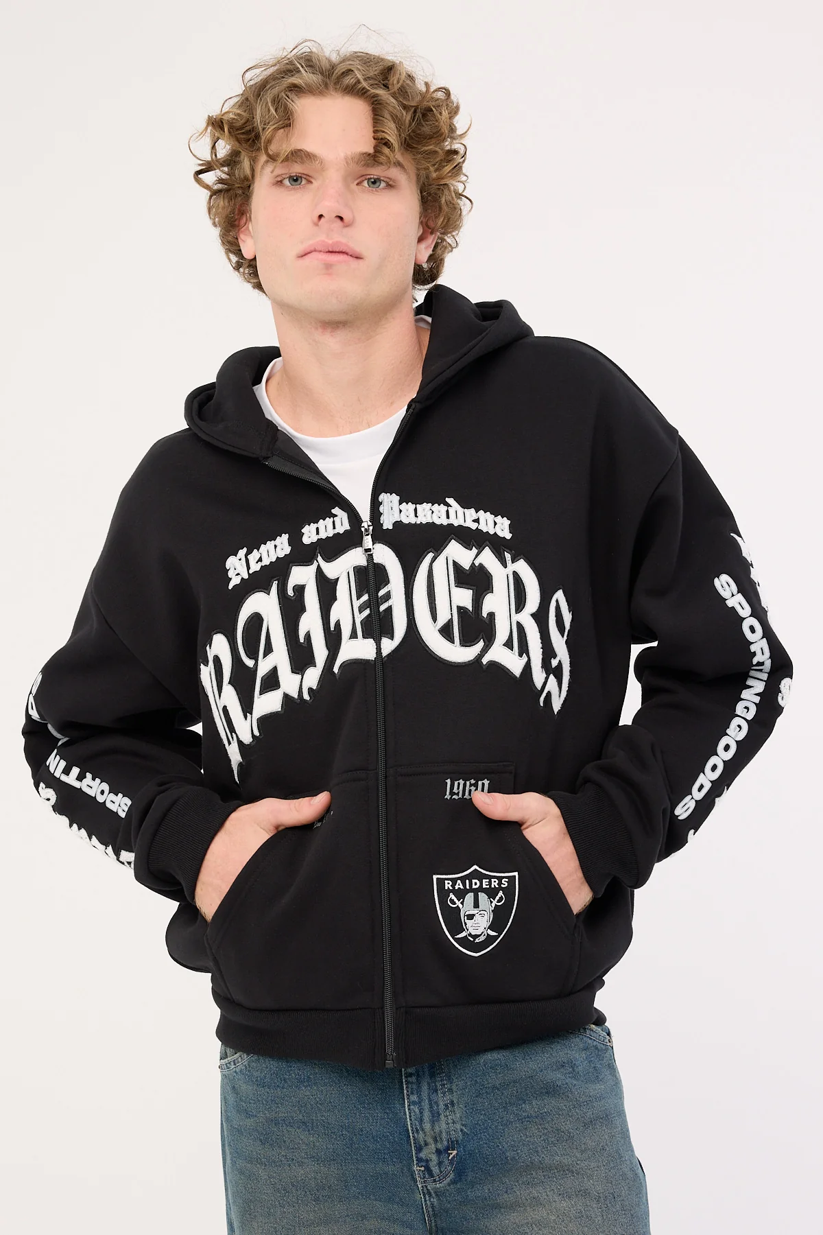 Nena & Pasadena LV-Raiders Coach Zip Hoodie Jet Black