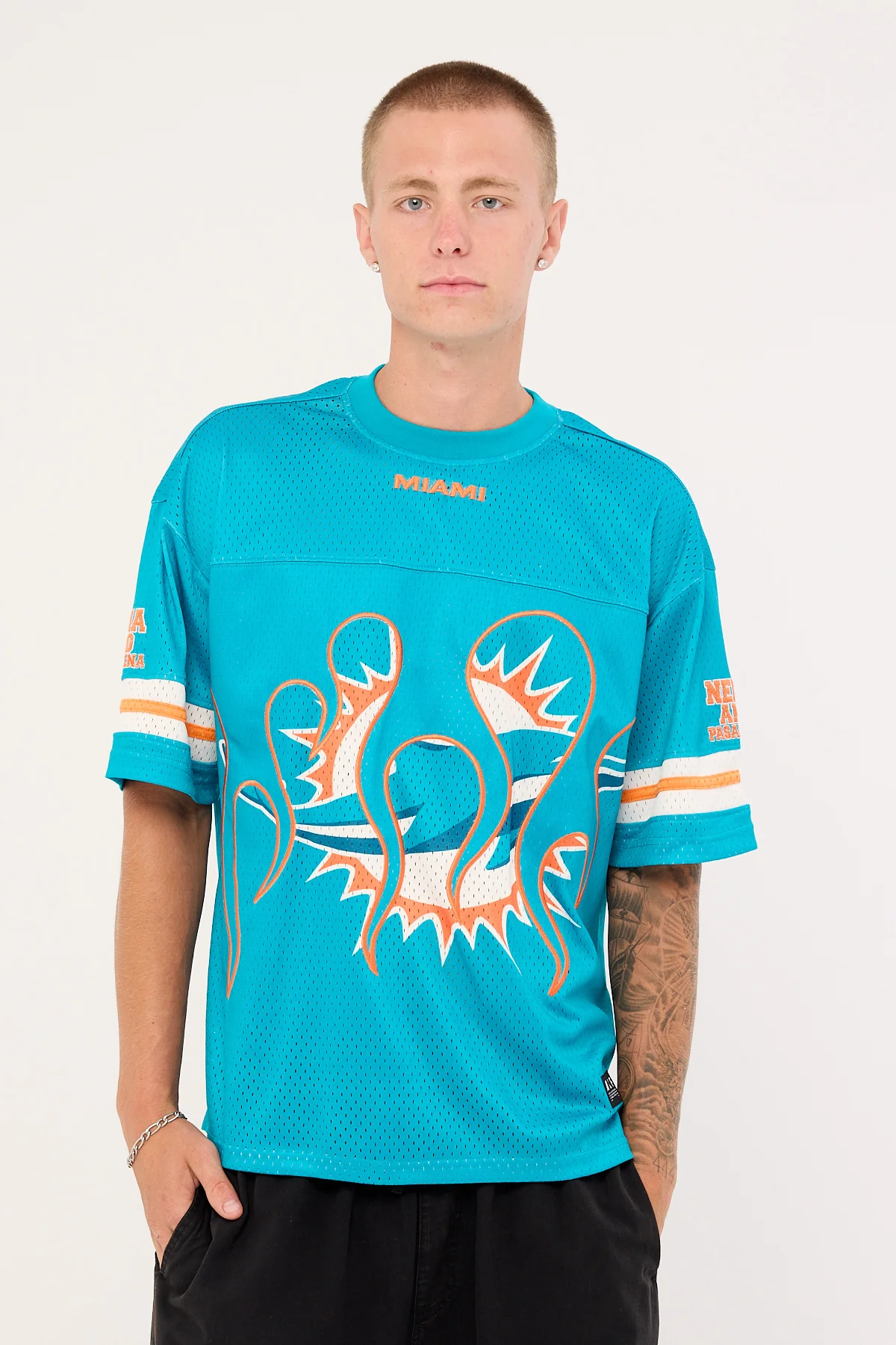 Nena & Pasadena M-Dolphins Flame Tee Aqua - Image 2