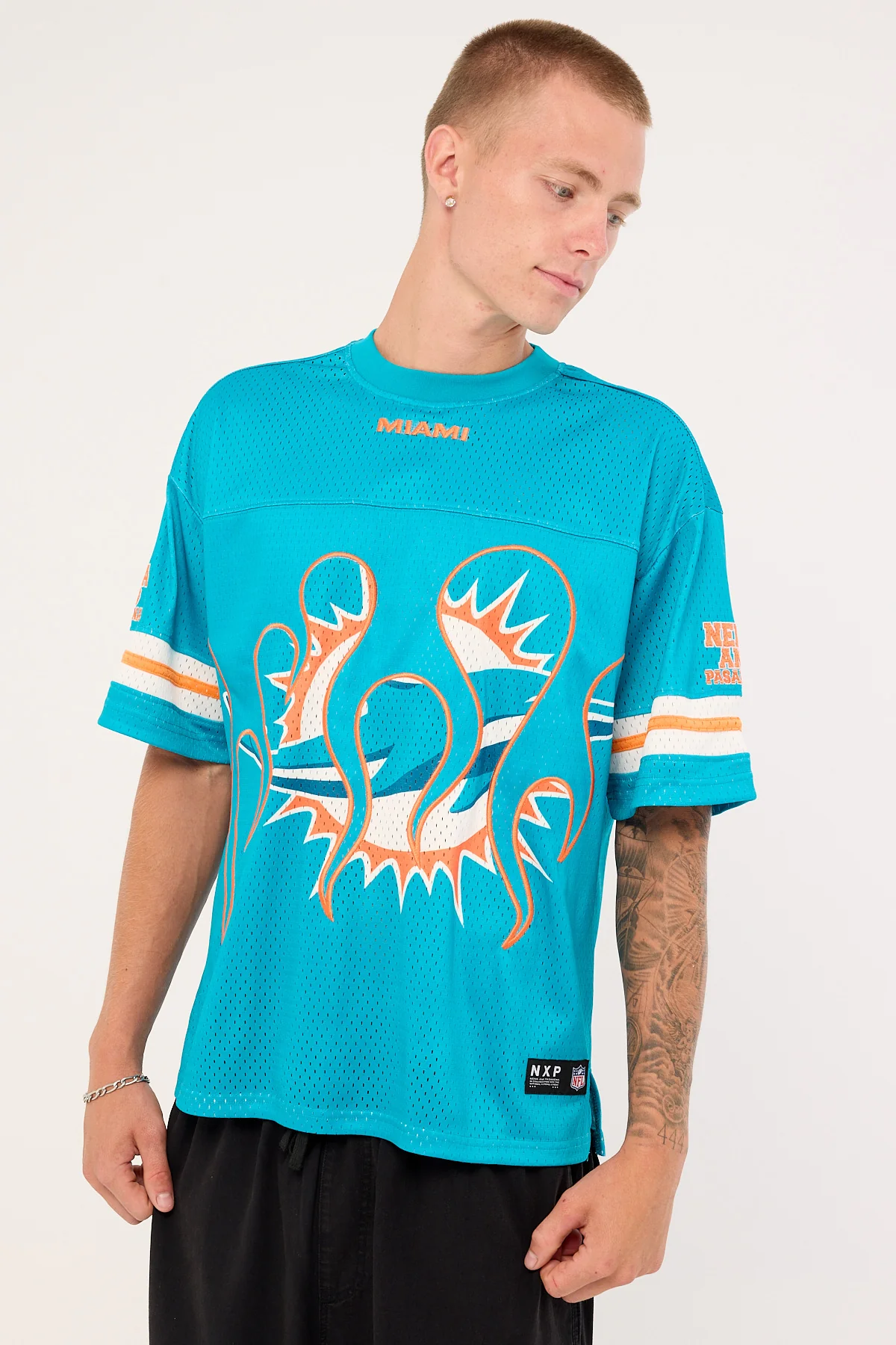 Nena & Pasadena M-Dolphins Flame Tee Aqua - Image 5