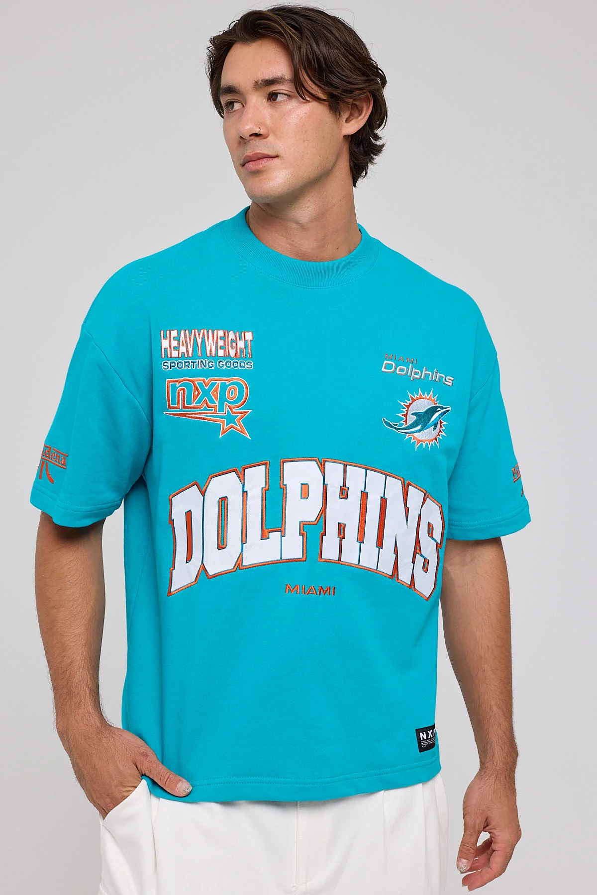Nena & Pasadena Miami Loopback Raptor Tee Aqua - Image 2