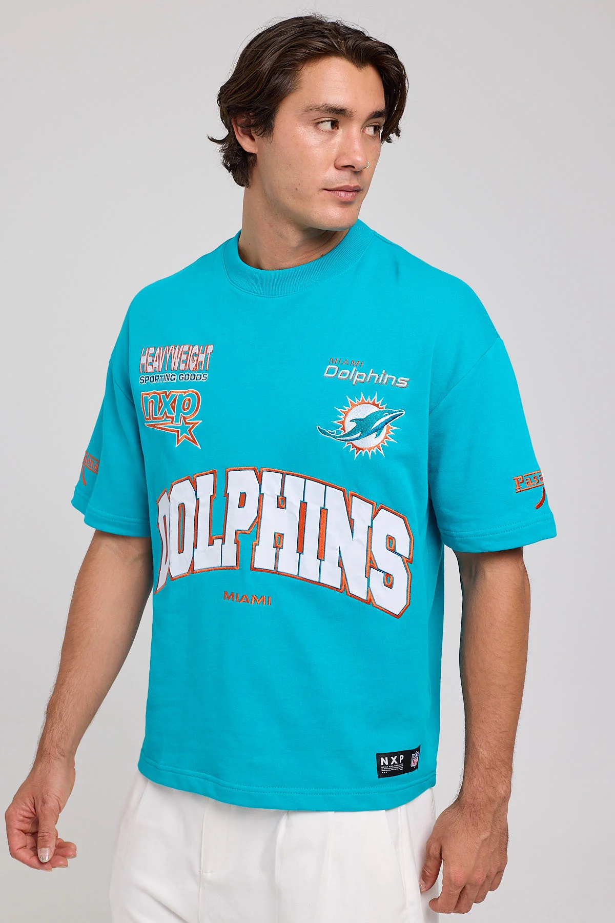Nena & Pasadena Miami Loopback Raptor Tee Aqua - Image 3