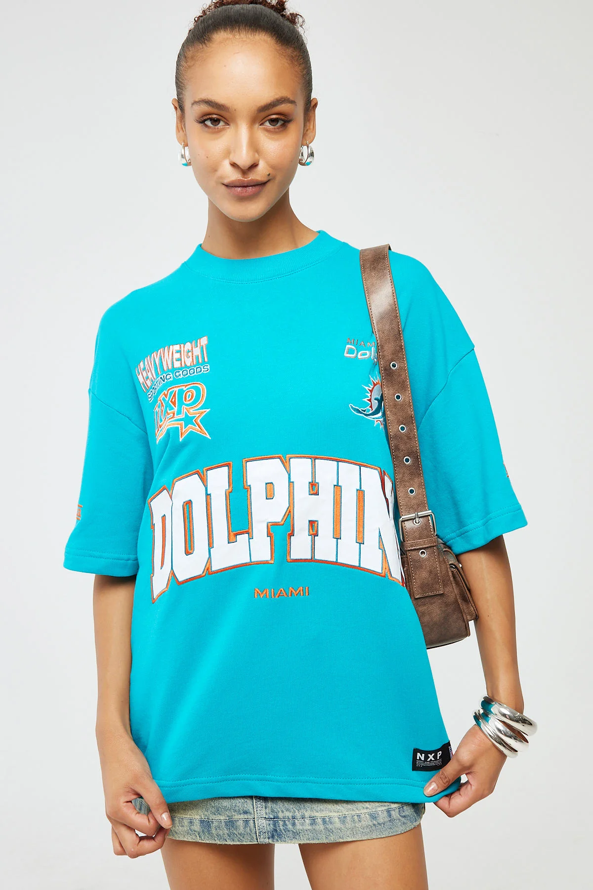 Nena & Pasadena Miami Loopback Raptor Tee Aqua - Image 9