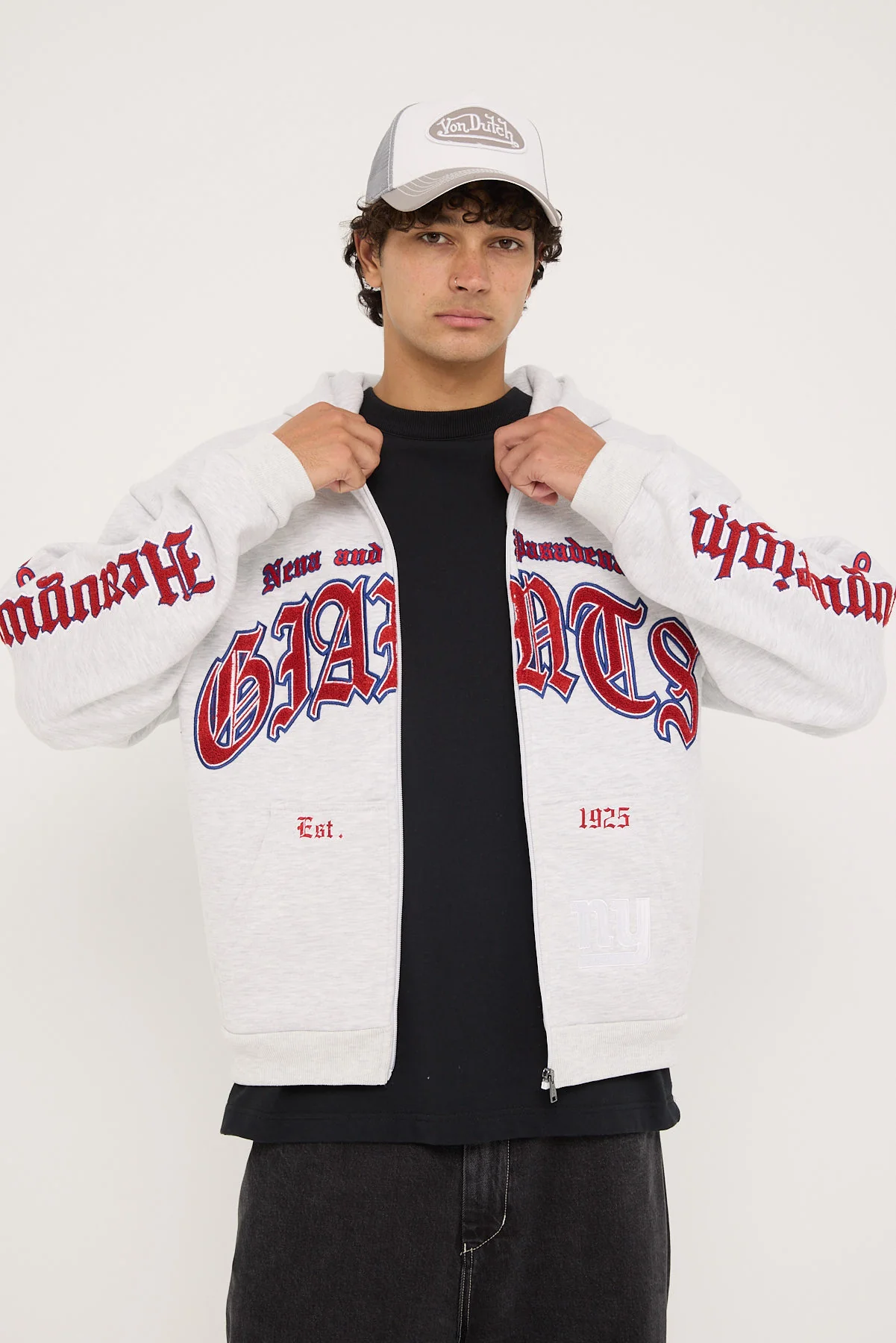Nena & Pasadena NY-Giants Coach Zip Hoodie Snow Marle