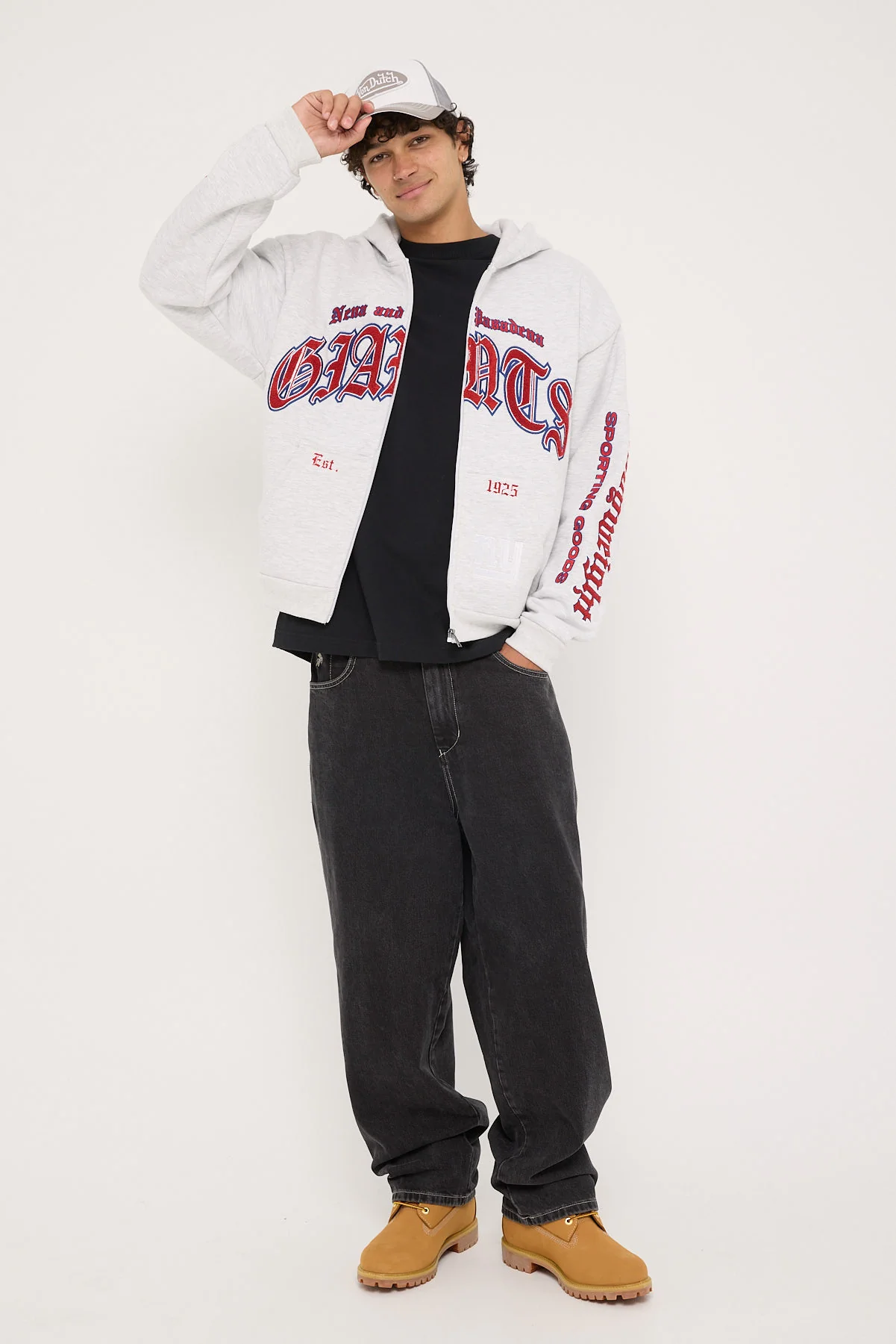 Nena & Pasadena NY-Giants Coach Zip Hoodie Snow Marle - Image 2