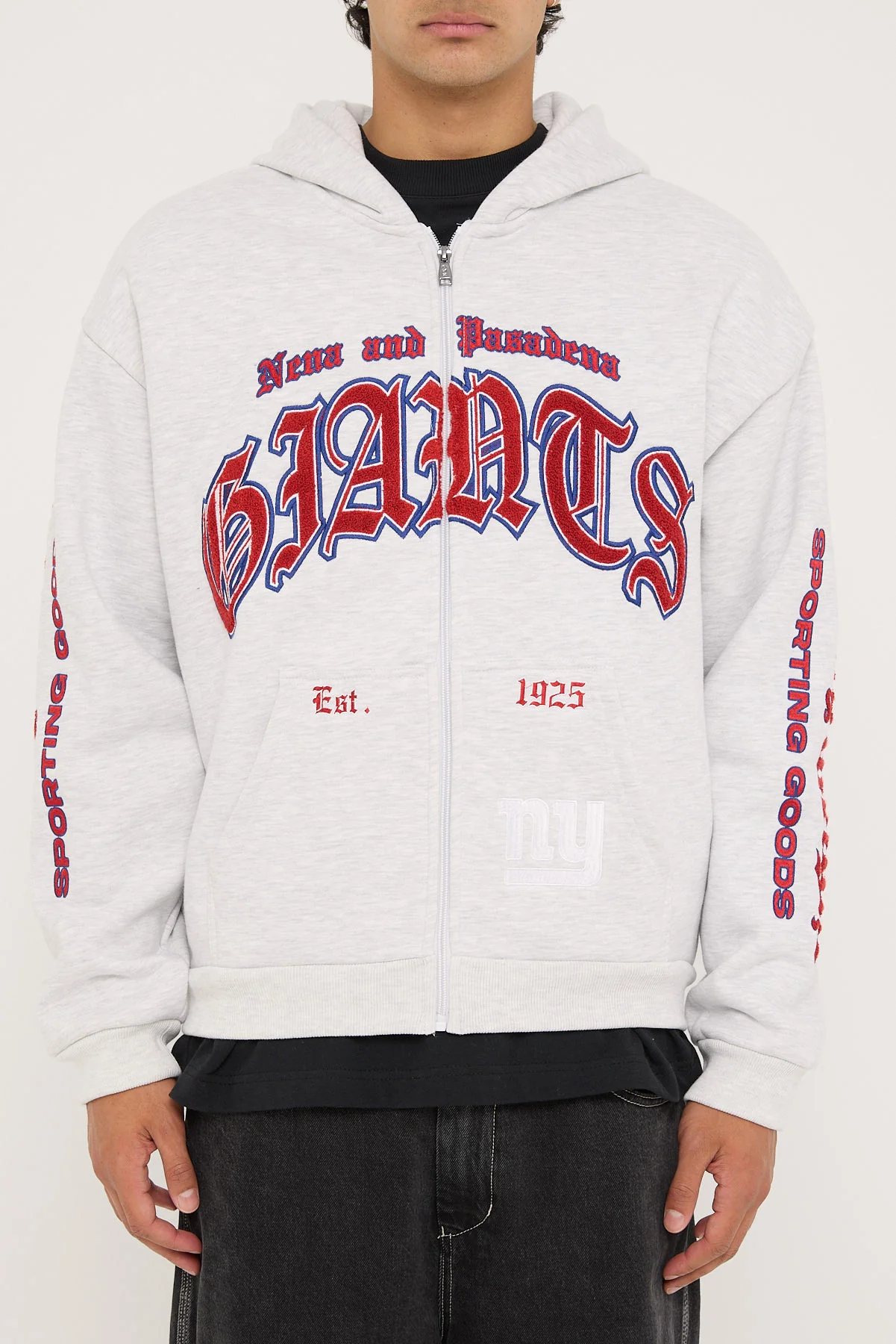 Nena & Pasadena NY-Giants Coach Zip Hoodie Snow Marle - Image 7