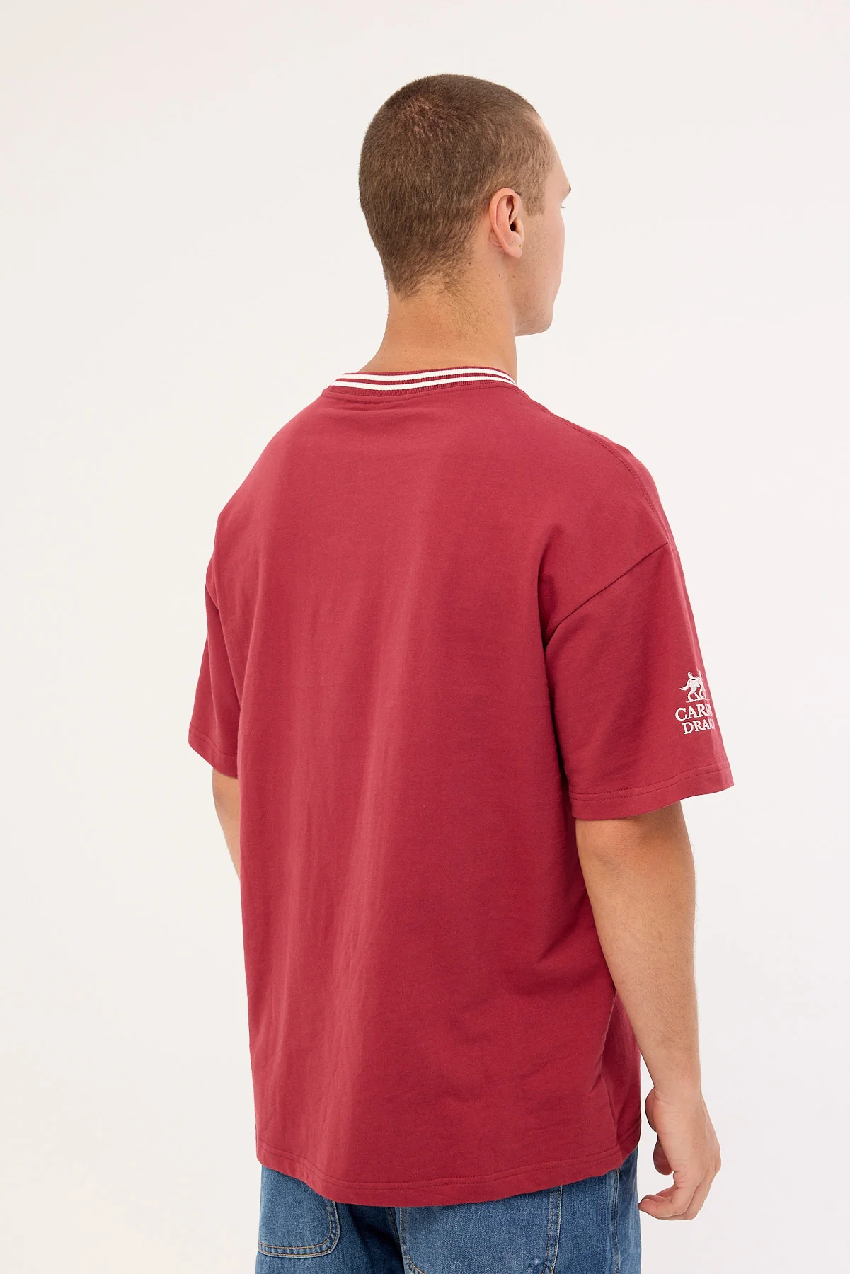 Nena & Pasadena Spirits Loopback Raptor Tee Burgundy - Image 5