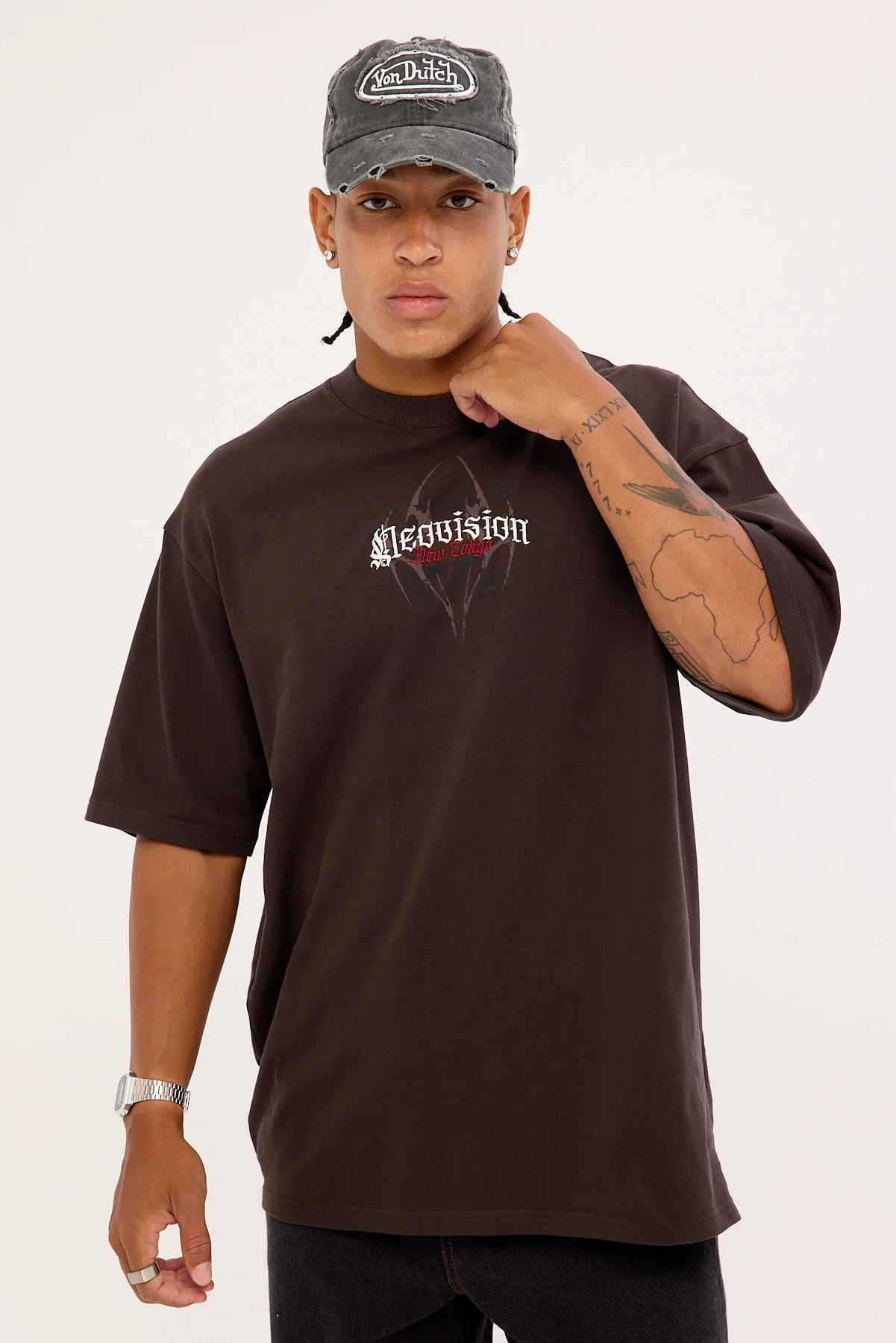 Neovision Akuma Oversize Super Heavy Tee Coffee Brown - Image 3