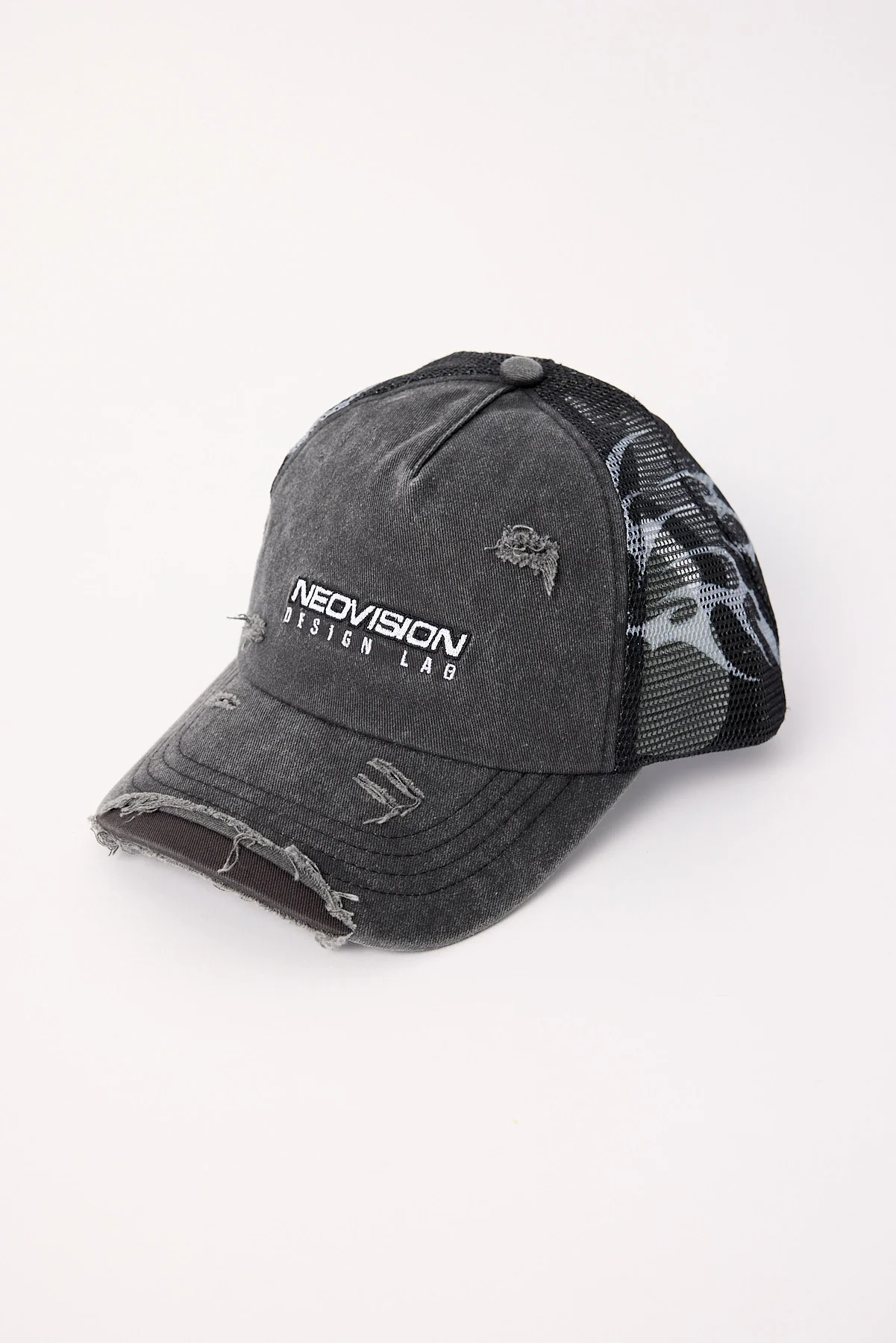 Neovision Arkos Distressed Trucker Cap Washed Black - Image 3