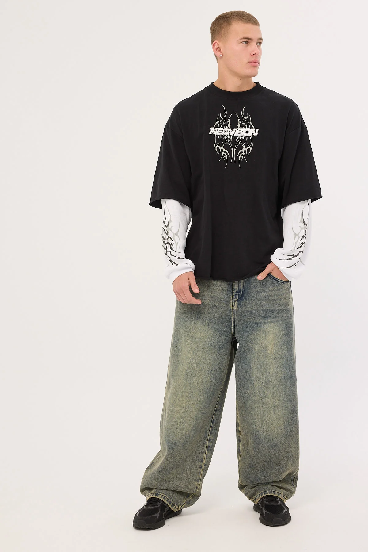 Neovision Arkos Layered Long Sleeve Tee Black - Image 2