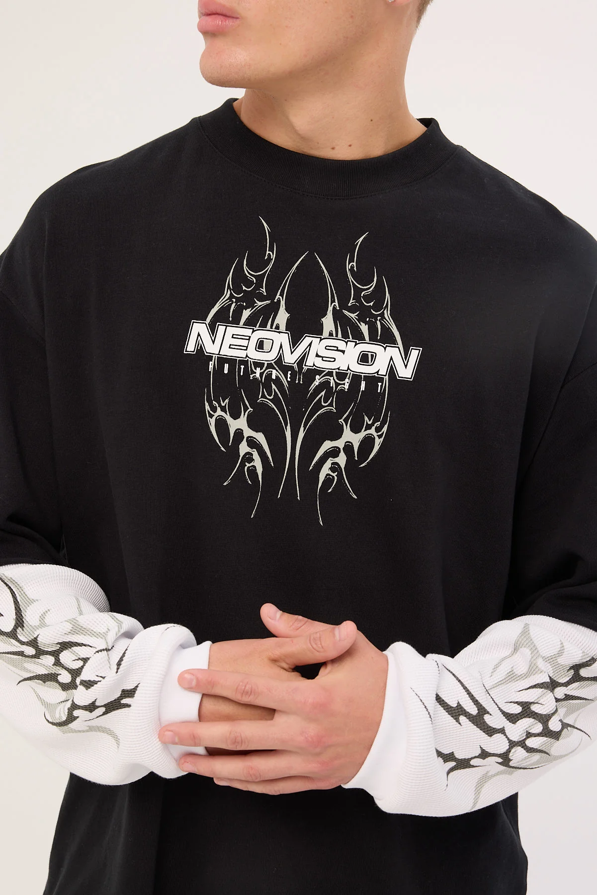 Neovision Arkos Layered Long Sleeve Tee Black - Image 4