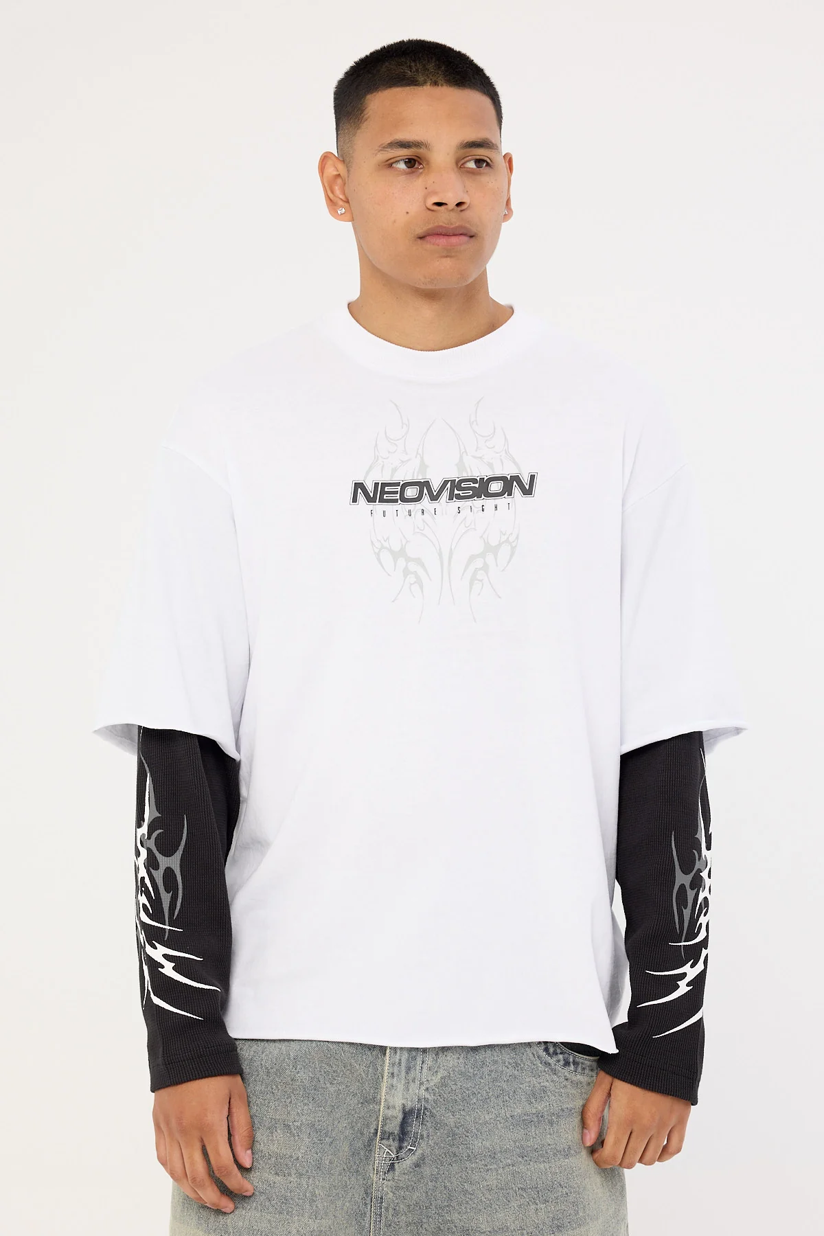 Neovision Arkos Layered Long Sleeve Tee White - Image 4