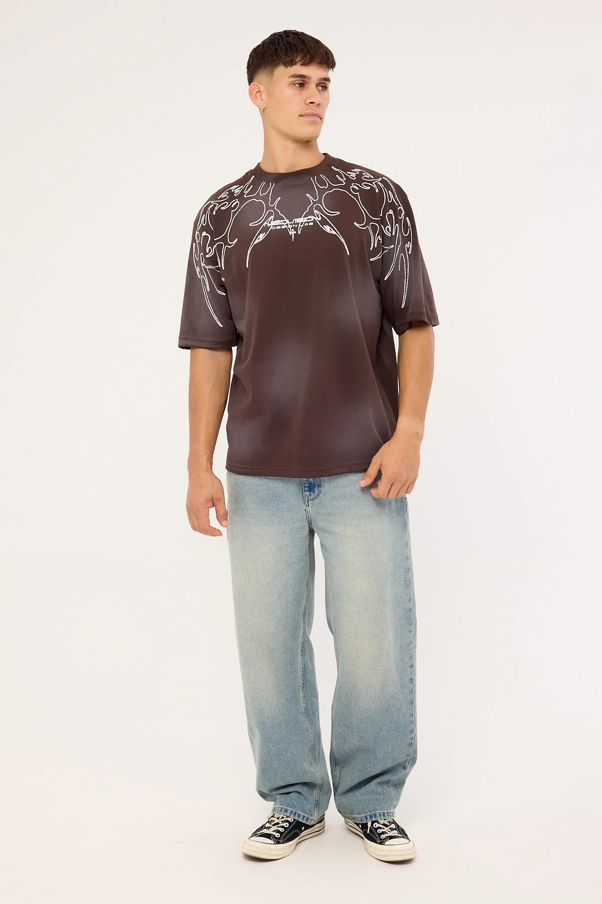 Neovision Ashborne Street Super Heavy Tee Washed Coffee Brown - Image 2