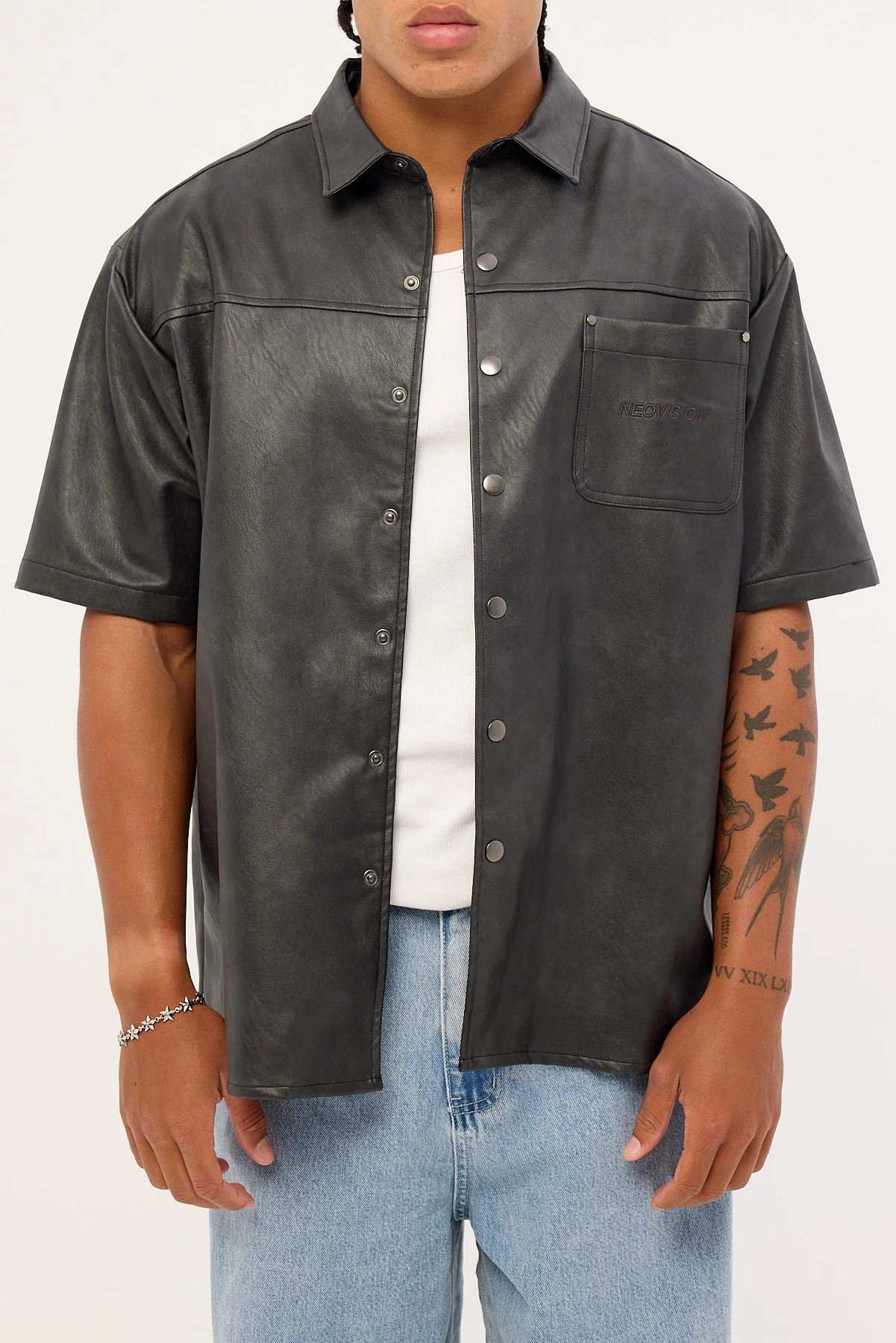Neovision Base PU Oversize Shirt Black - Image 6