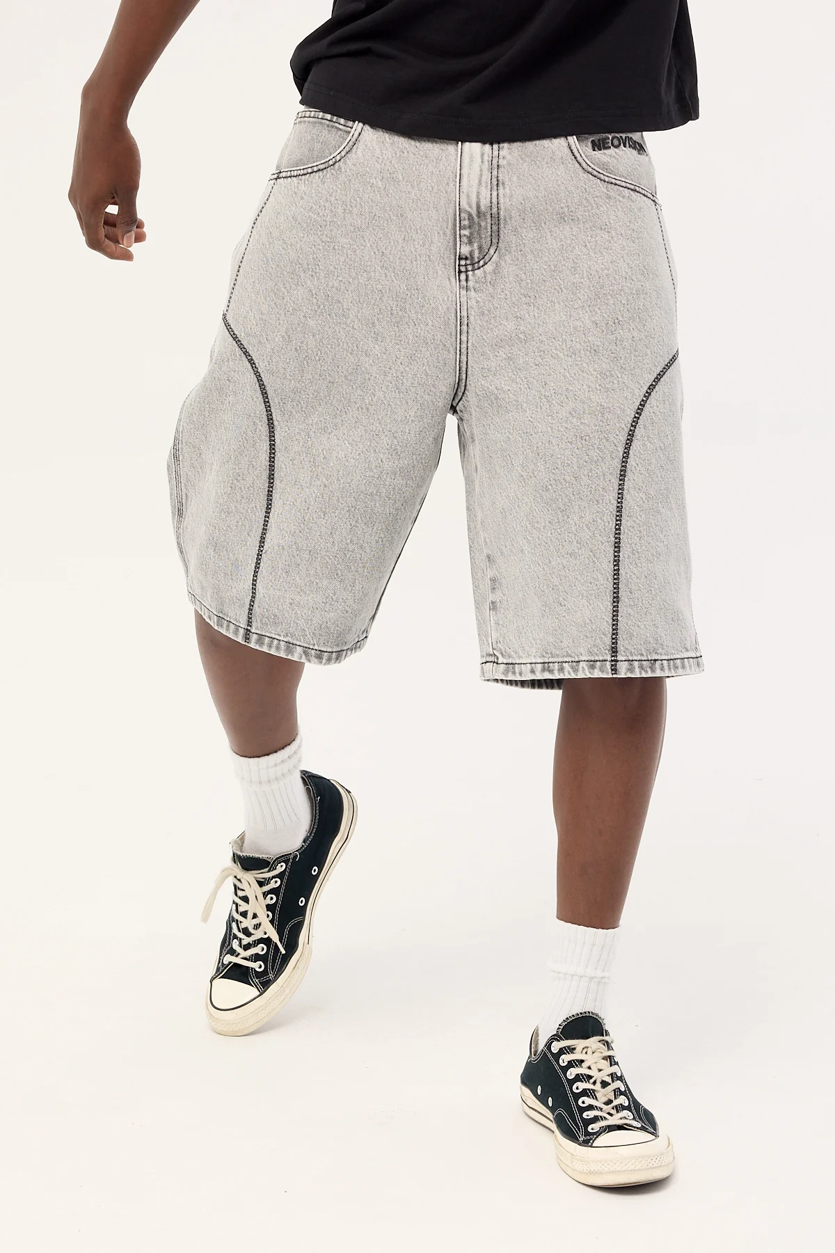 Neovision Bitrate Nexa Baggy Jort Washed Grey - Image 6