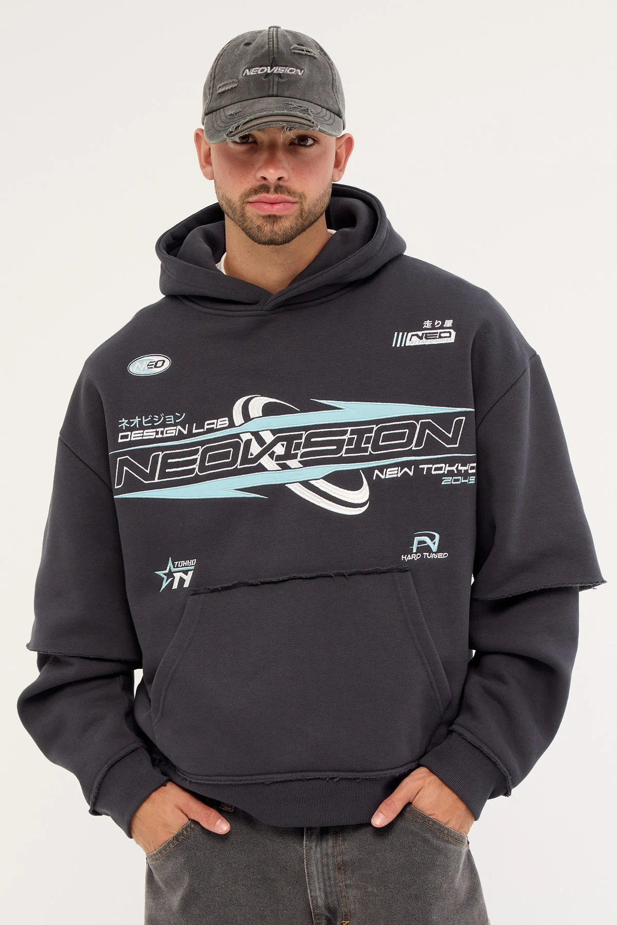 Neovision Booster Street Sleeve Hoodie Asphalt - Image 2
