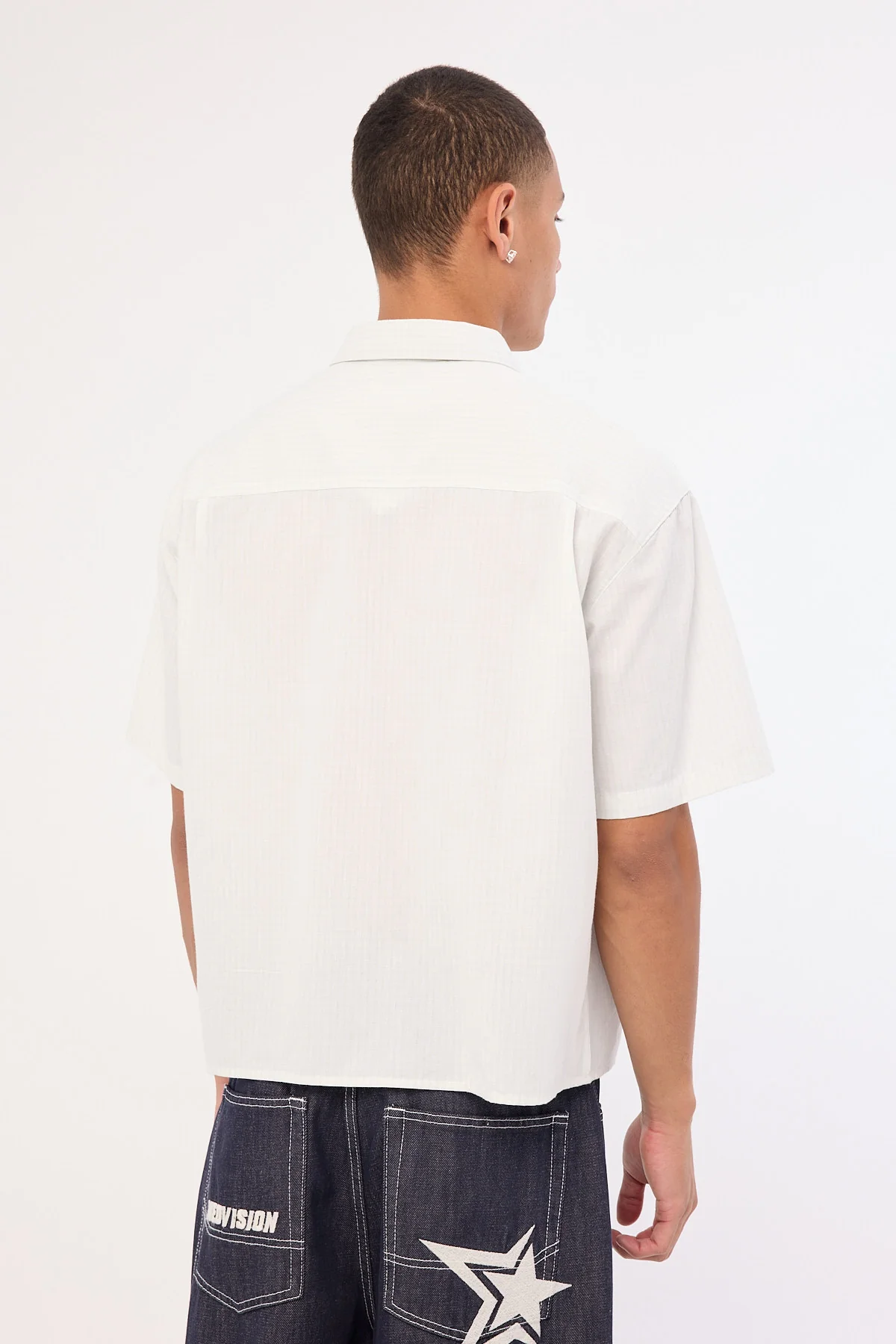 Neovision Break Oversize Cropped Shirt Light Green Check - Image 6