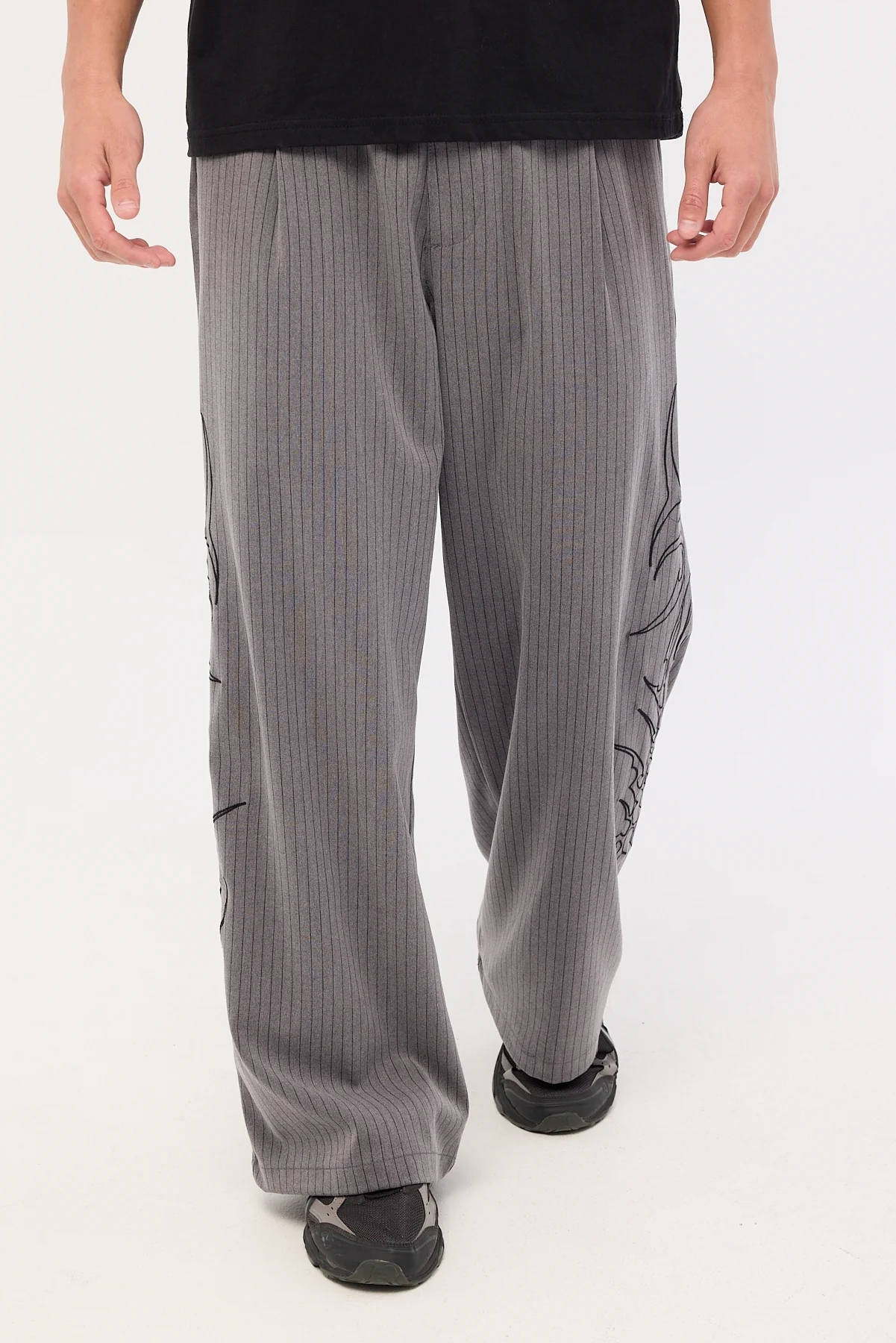 Neovision Chasm Desolate Tailored Trouser Grey/Black Stripe - Image 2