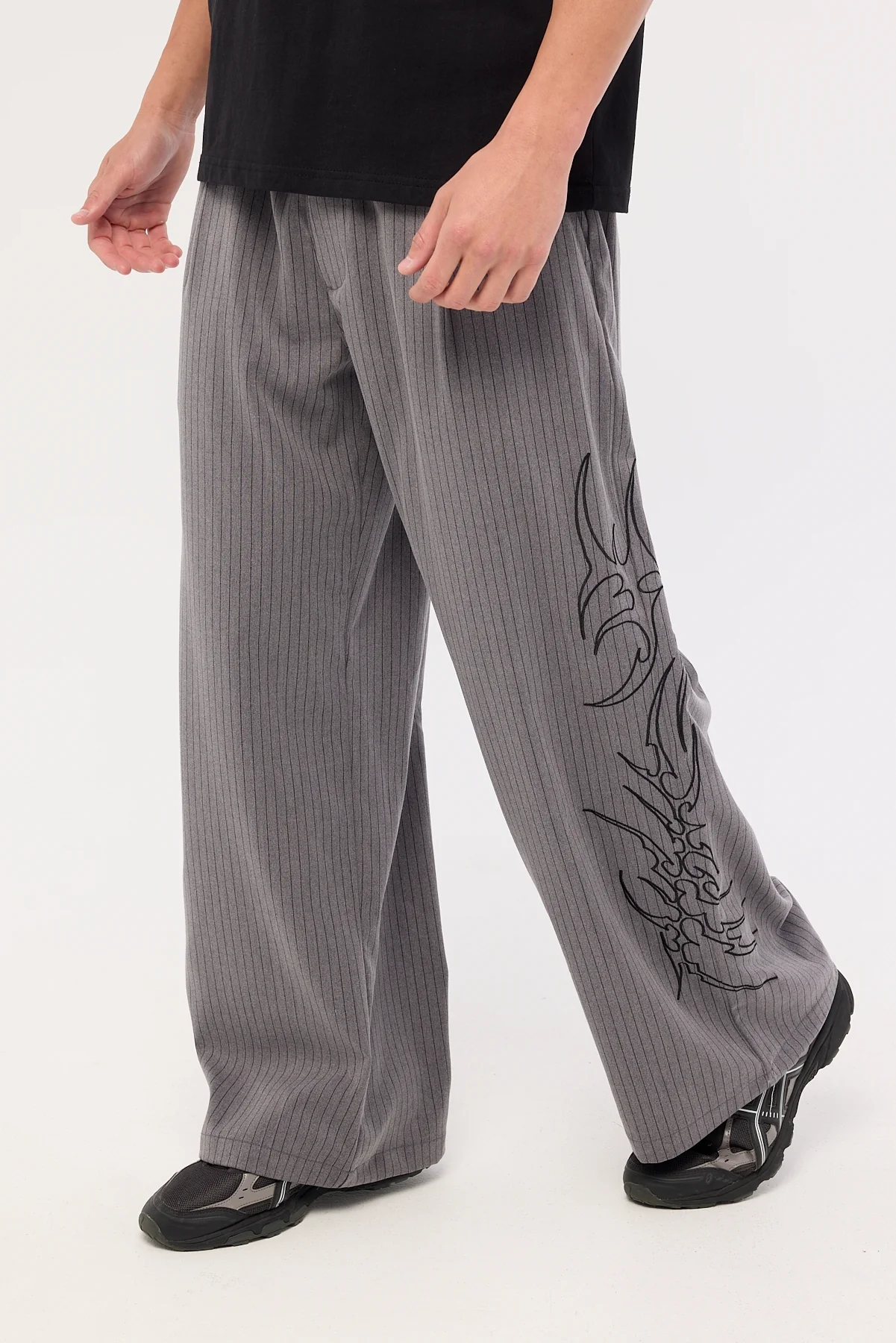 Neovision Chasm Desolate Tailored Trouser Grey/Black Stripe - Image 3