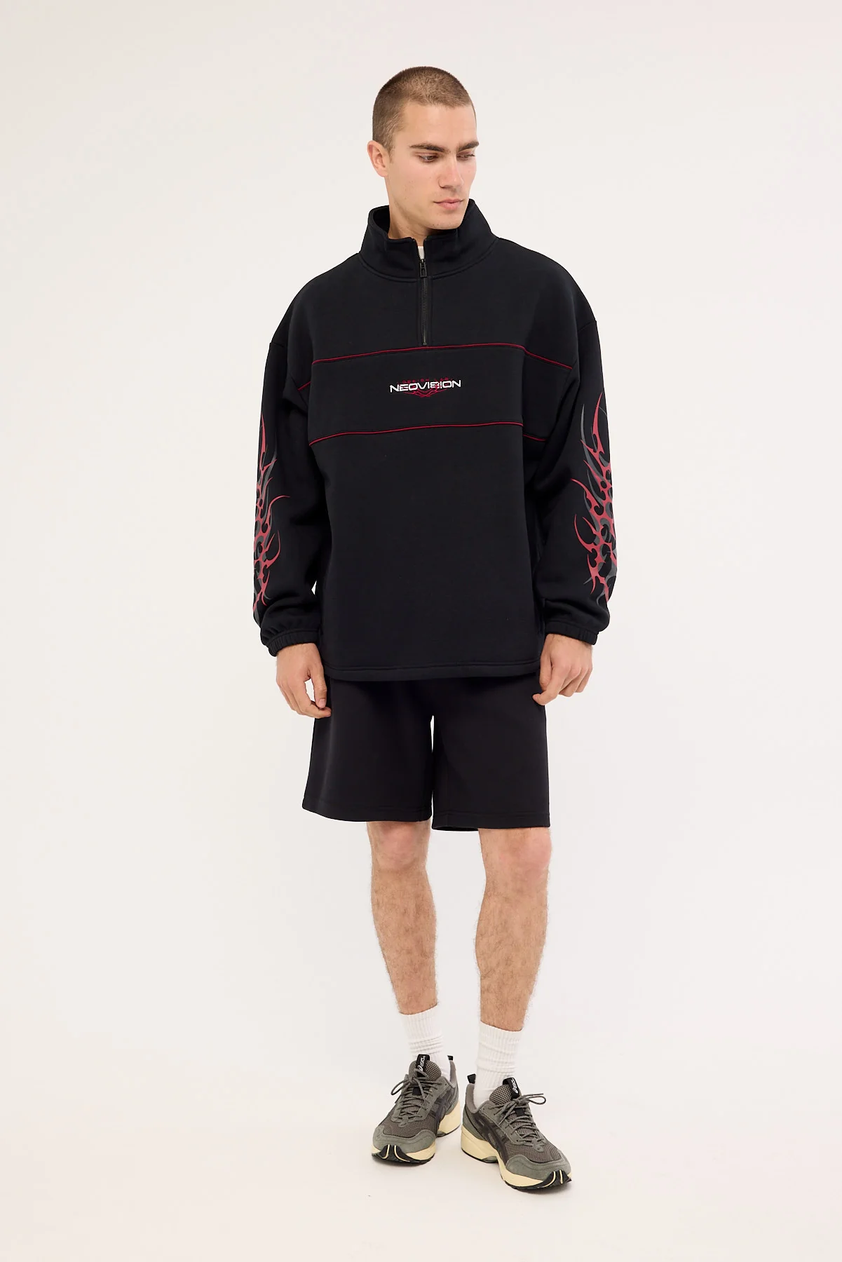 Neovision Chasm Elastic Quarter Zip Crew Black - Image 2