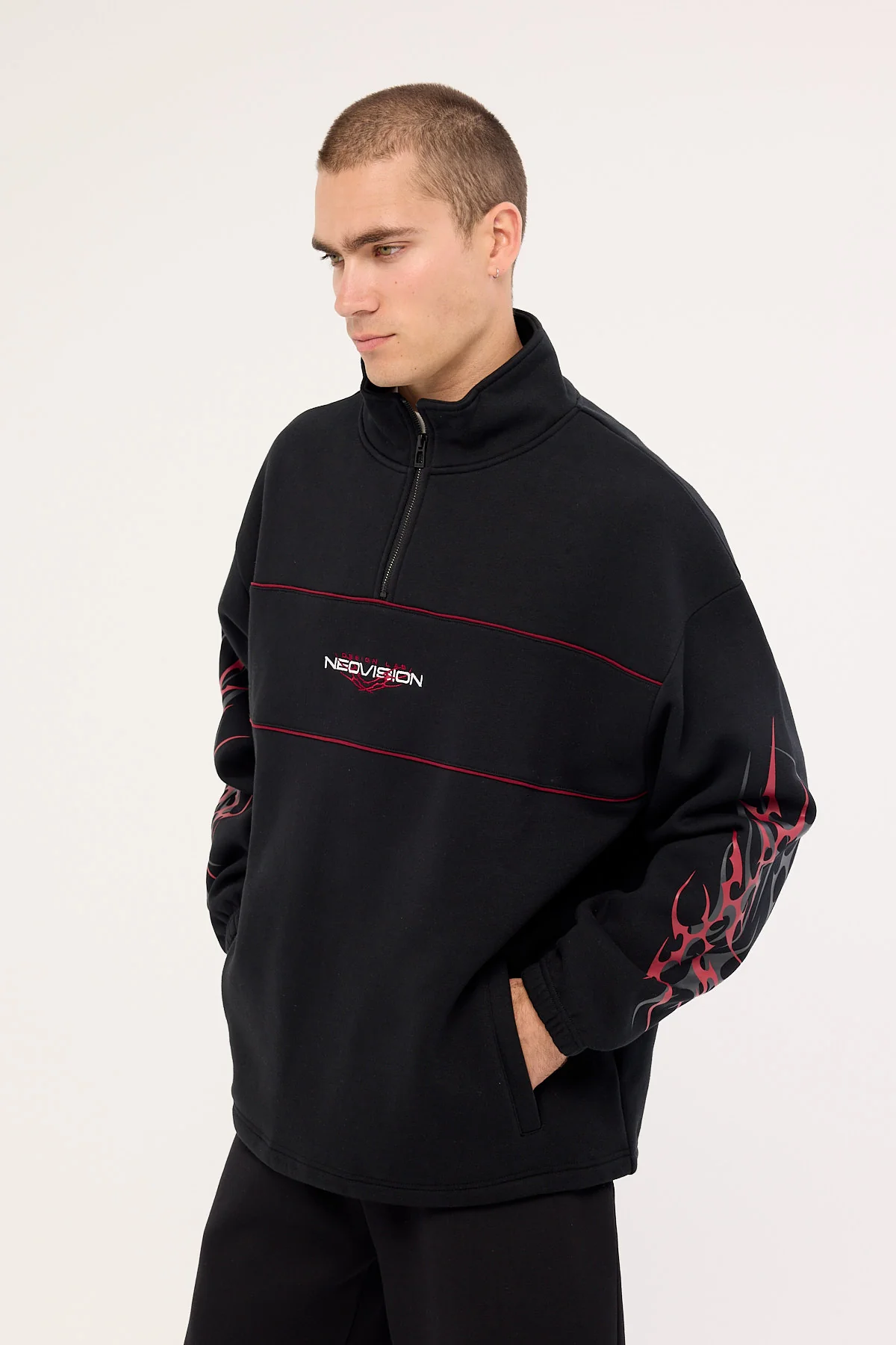 Neovision Chasm Elastic Quarter Zip Crew Black - Image 3