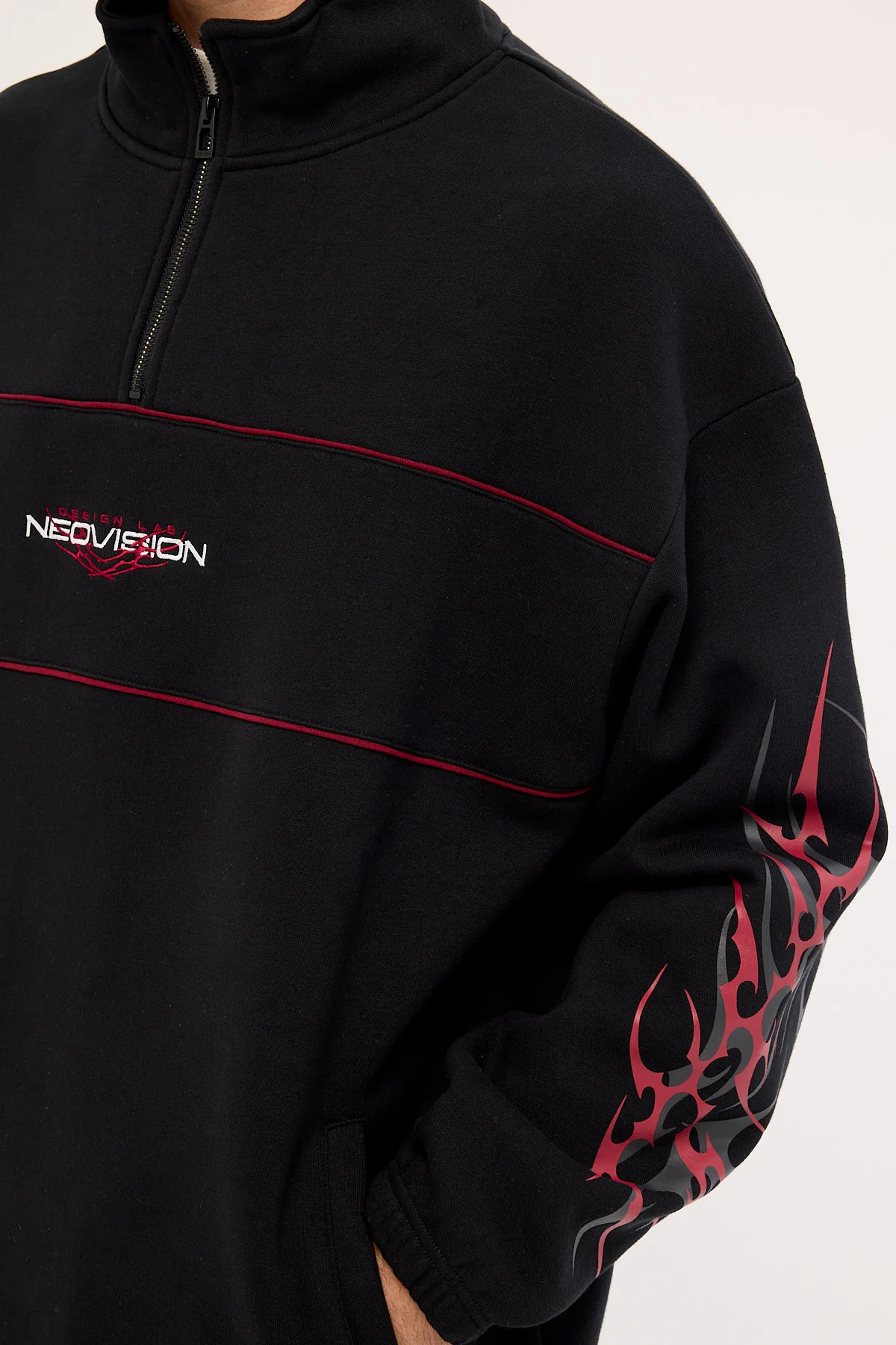 Neovision Chasm Elastic Quarter Zip Crew Black - Image 4
