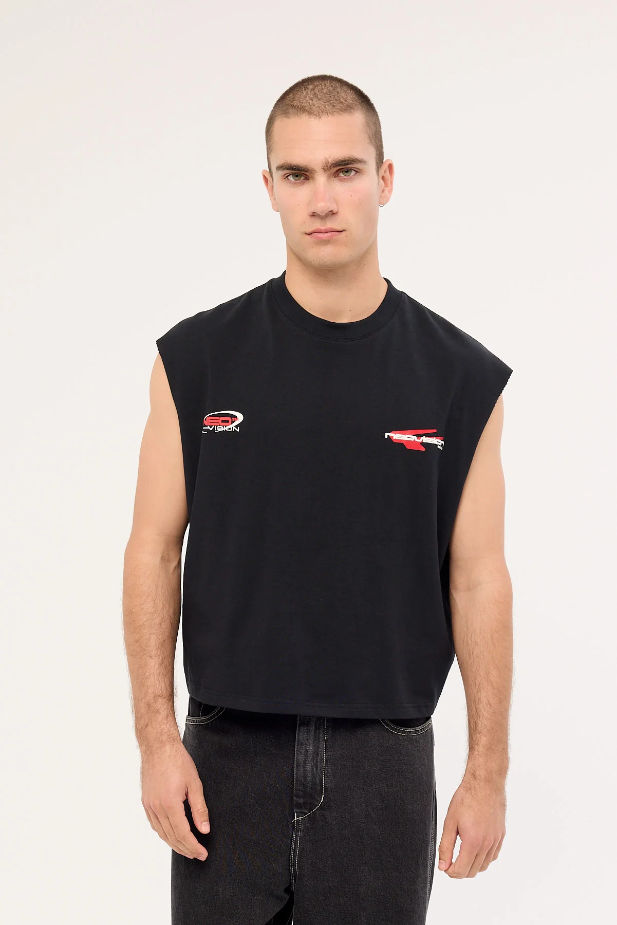 Neovision Chassis Cropped Muscle Tank Black - Image 2