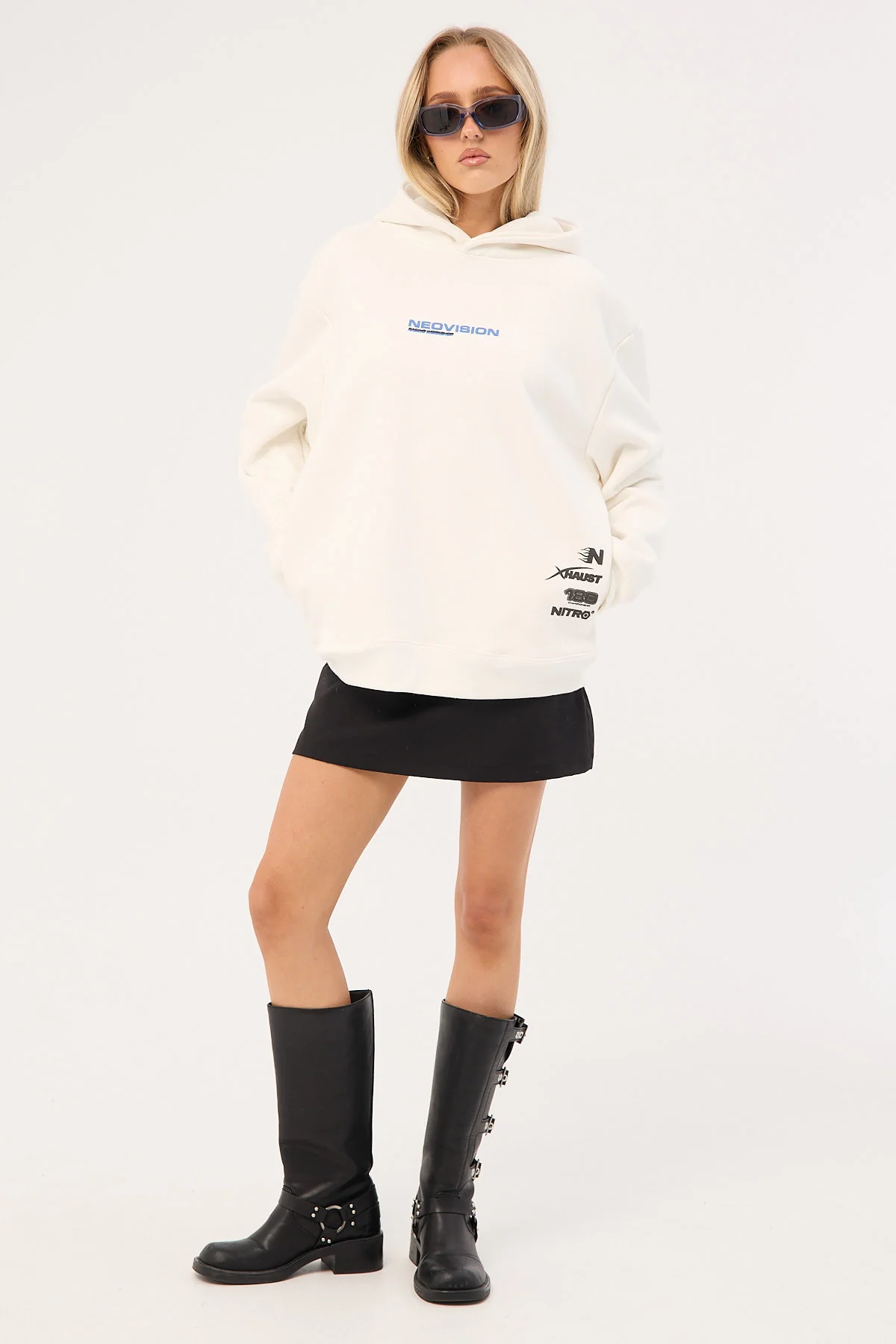 Neovision Chrome Relaxed Hoodie Off White - Image 4