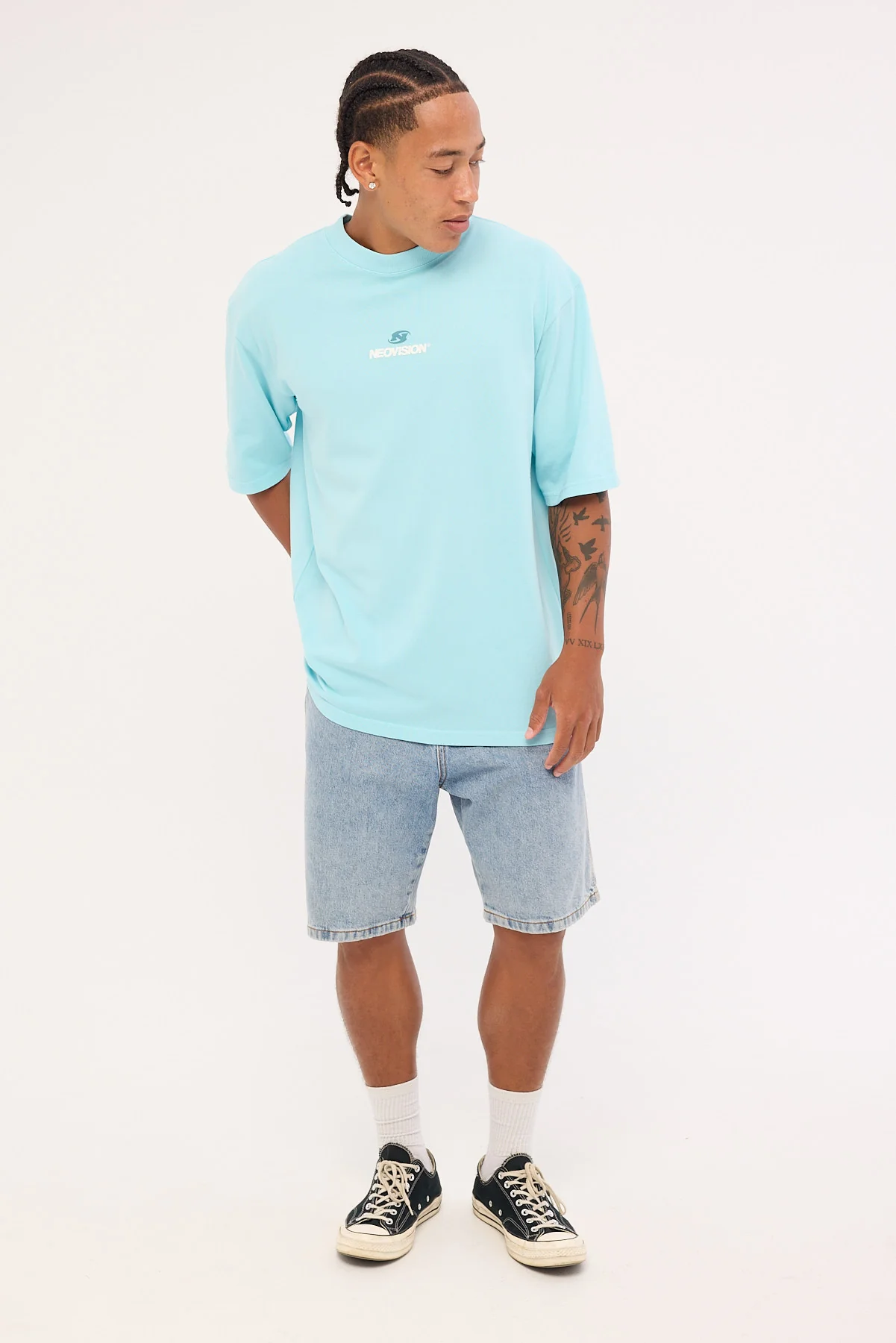 Neovision Cinder Street Super Heavy Tee Washed Turquoise - Image 3