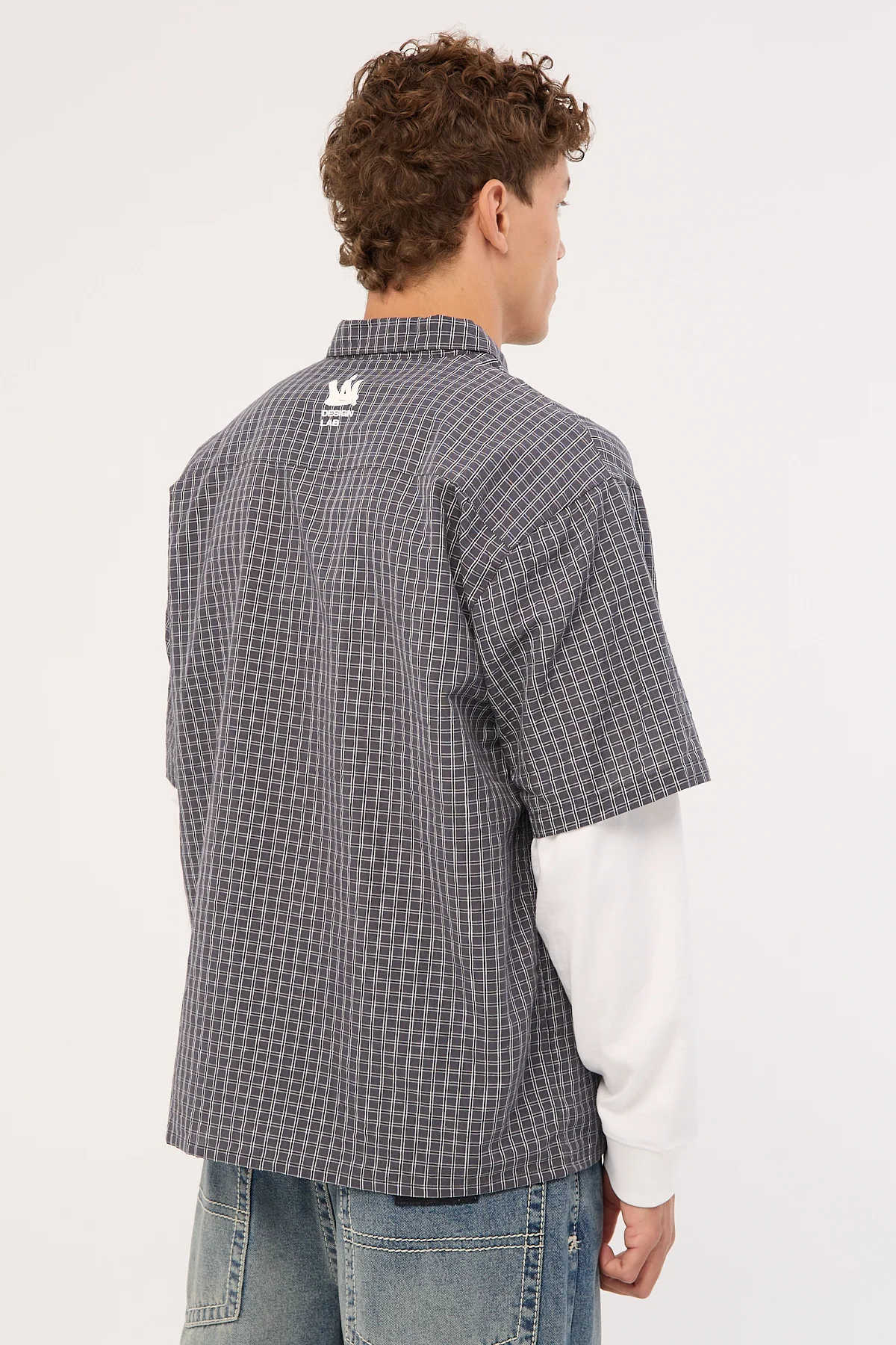 Neovision Clash Layered Long Sleeve Shirt Charcoal Check - Image 6