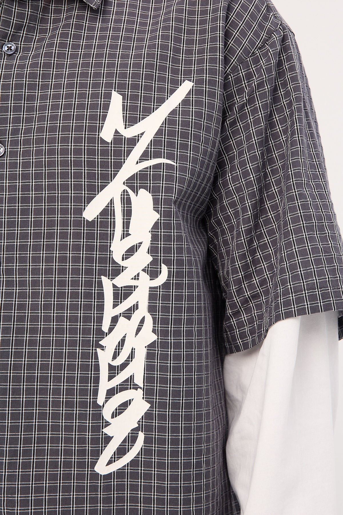 Neovision Clash Layered Long Sleeve Shirt Charcoal Check - Image 9
