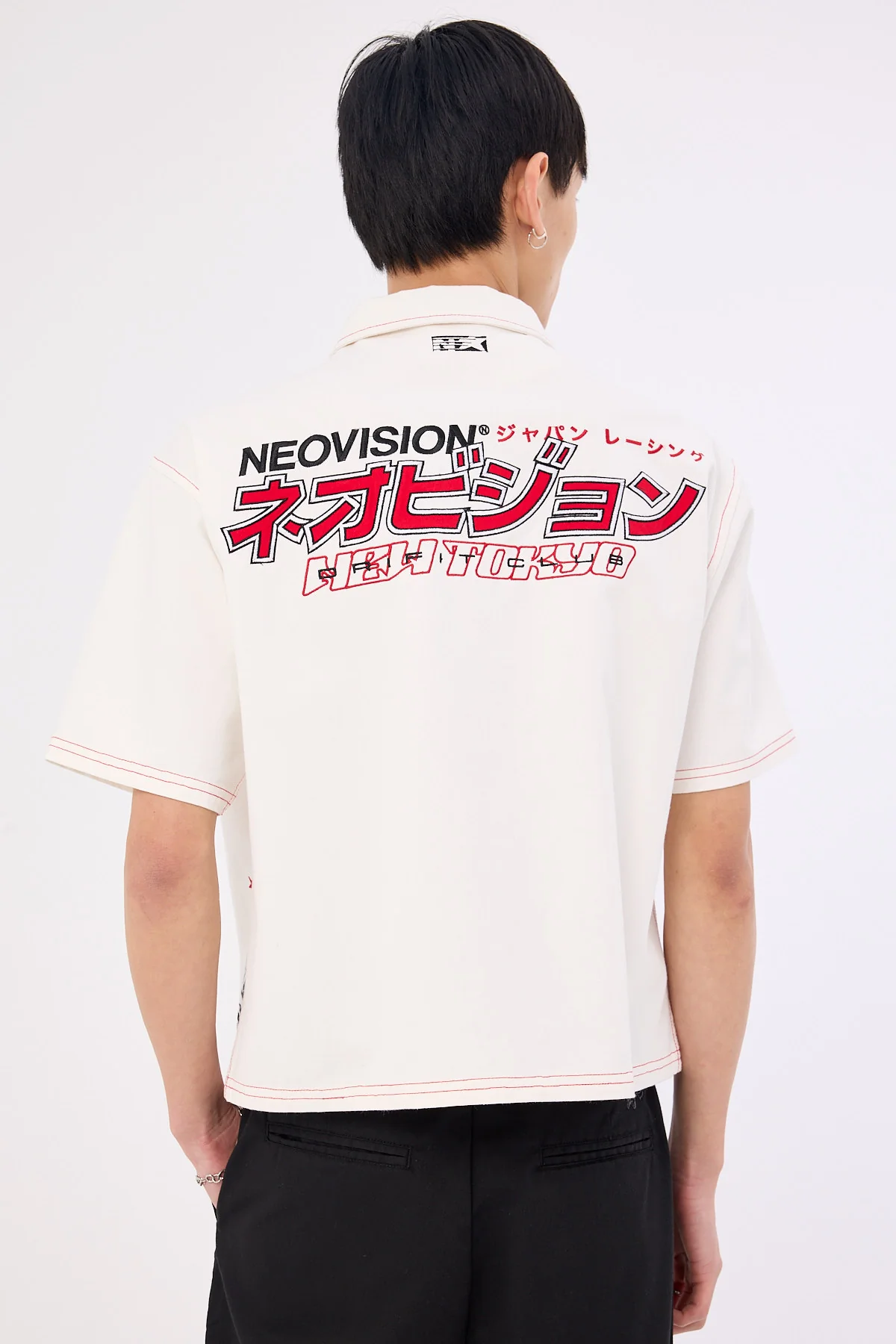 Neovision Clutch Oversize Cropped Shirt Off White