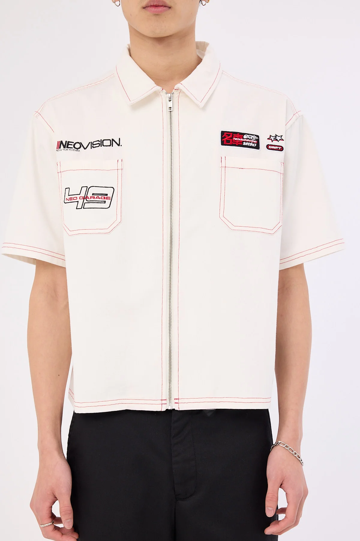 Neovision Clutch Oversize Cropped Shirt Off White - Image 10