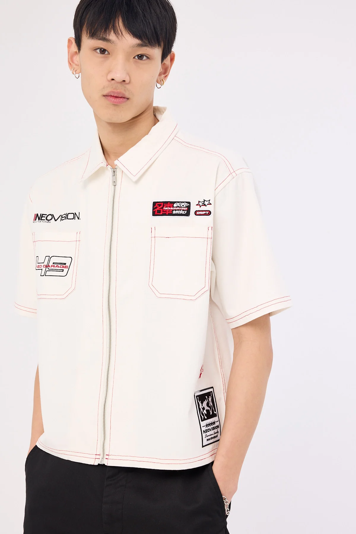 Neovision Clutch Oversize Cropped Shirt Off White - Image 2
