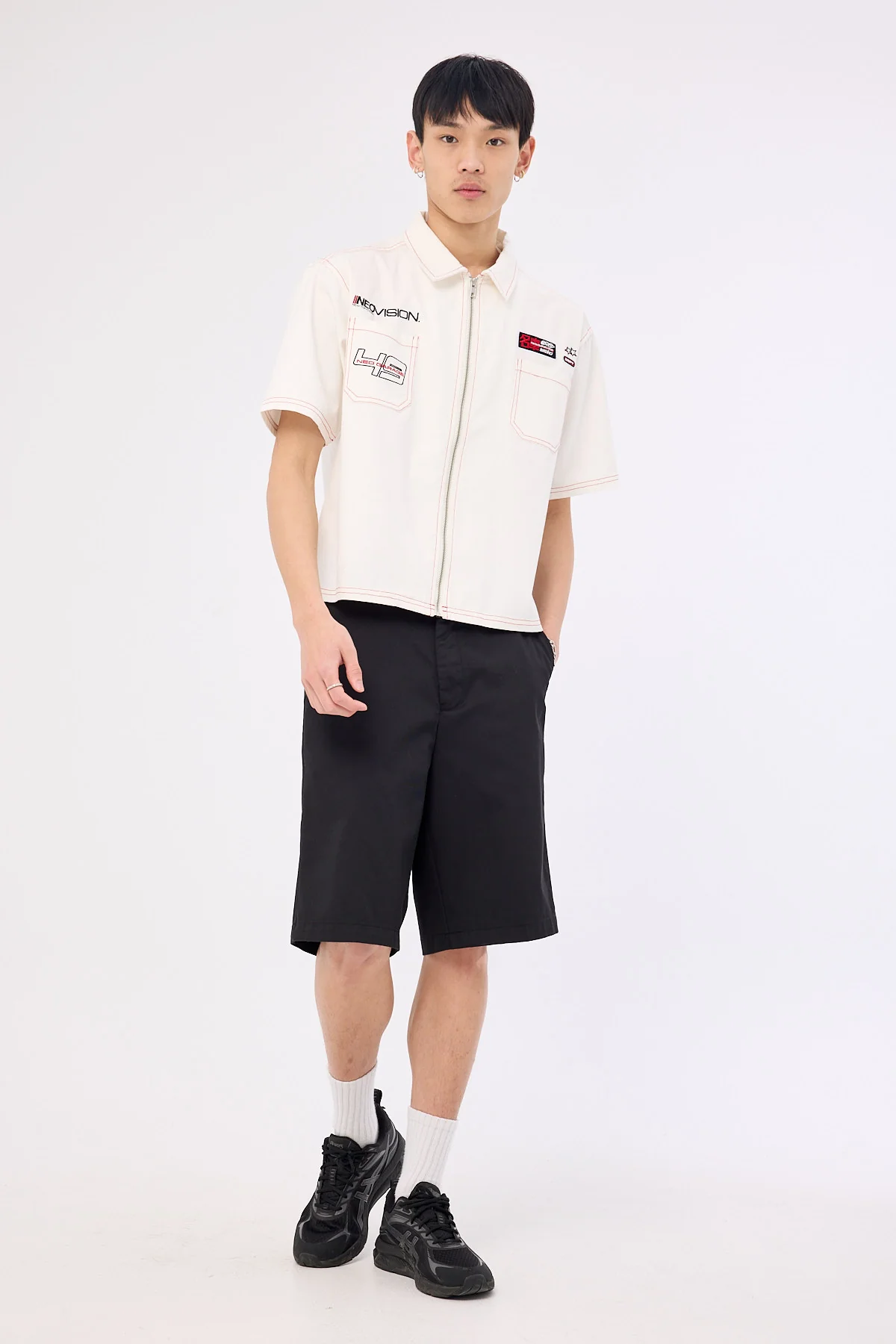 Neovision Clutch Oversize Cropped Shirt Off White - Image 3